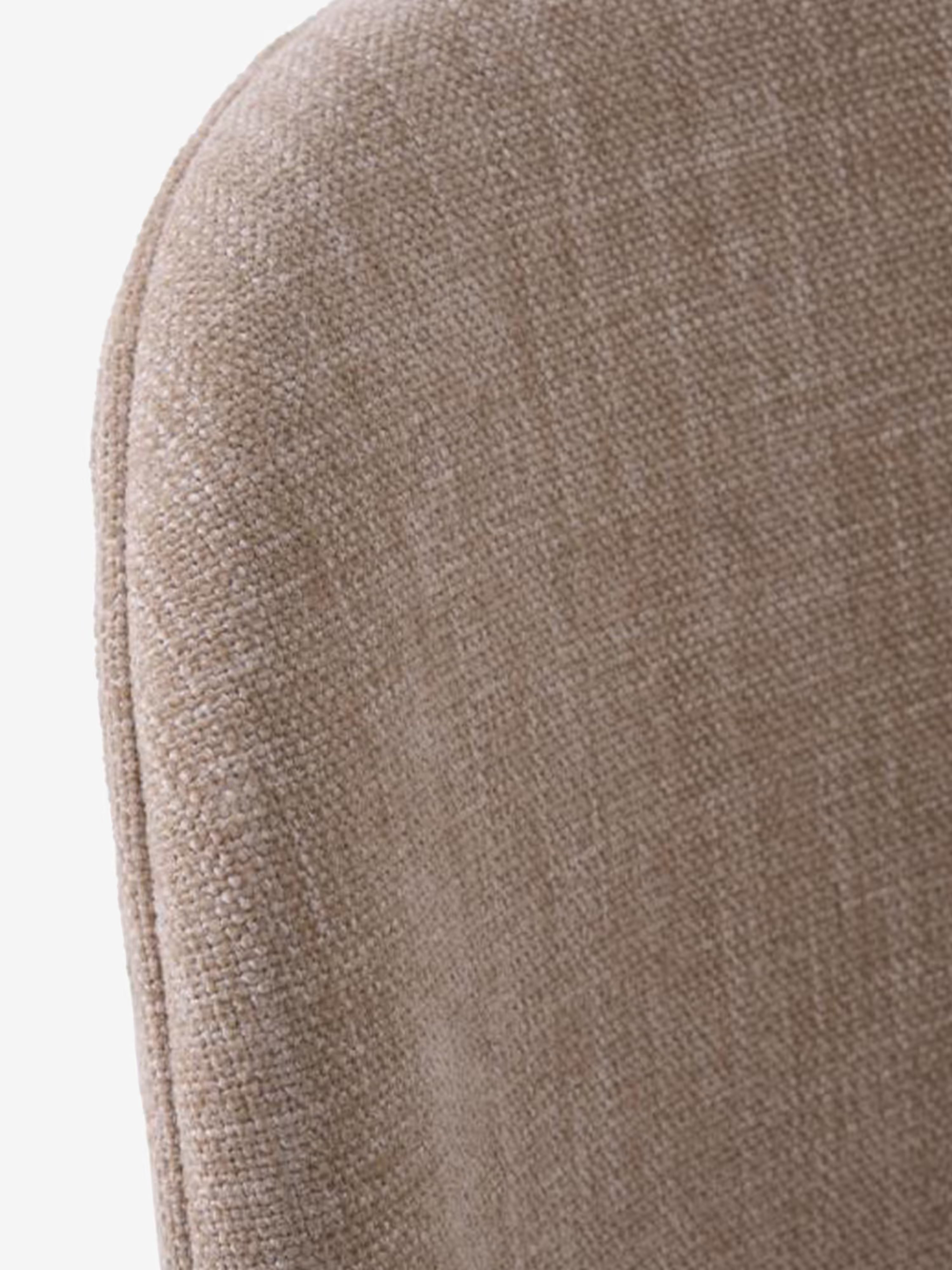 Swan Chaise rembourrée en tissu effet velours côtelé avec pieds noirs en métal