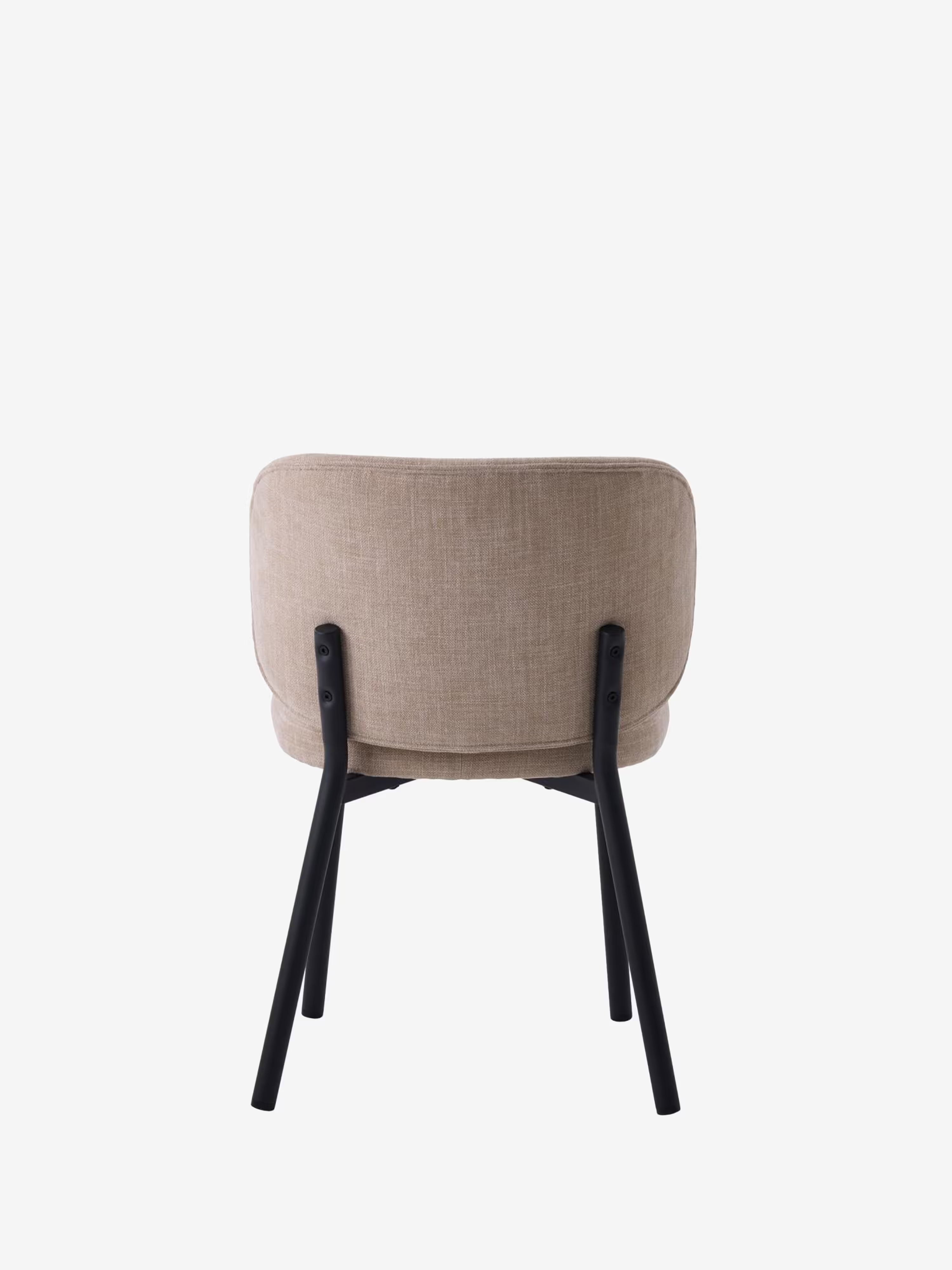 Swan Chaise rembourrée en tissu effet velours côtelé avec pieds noirs en métal