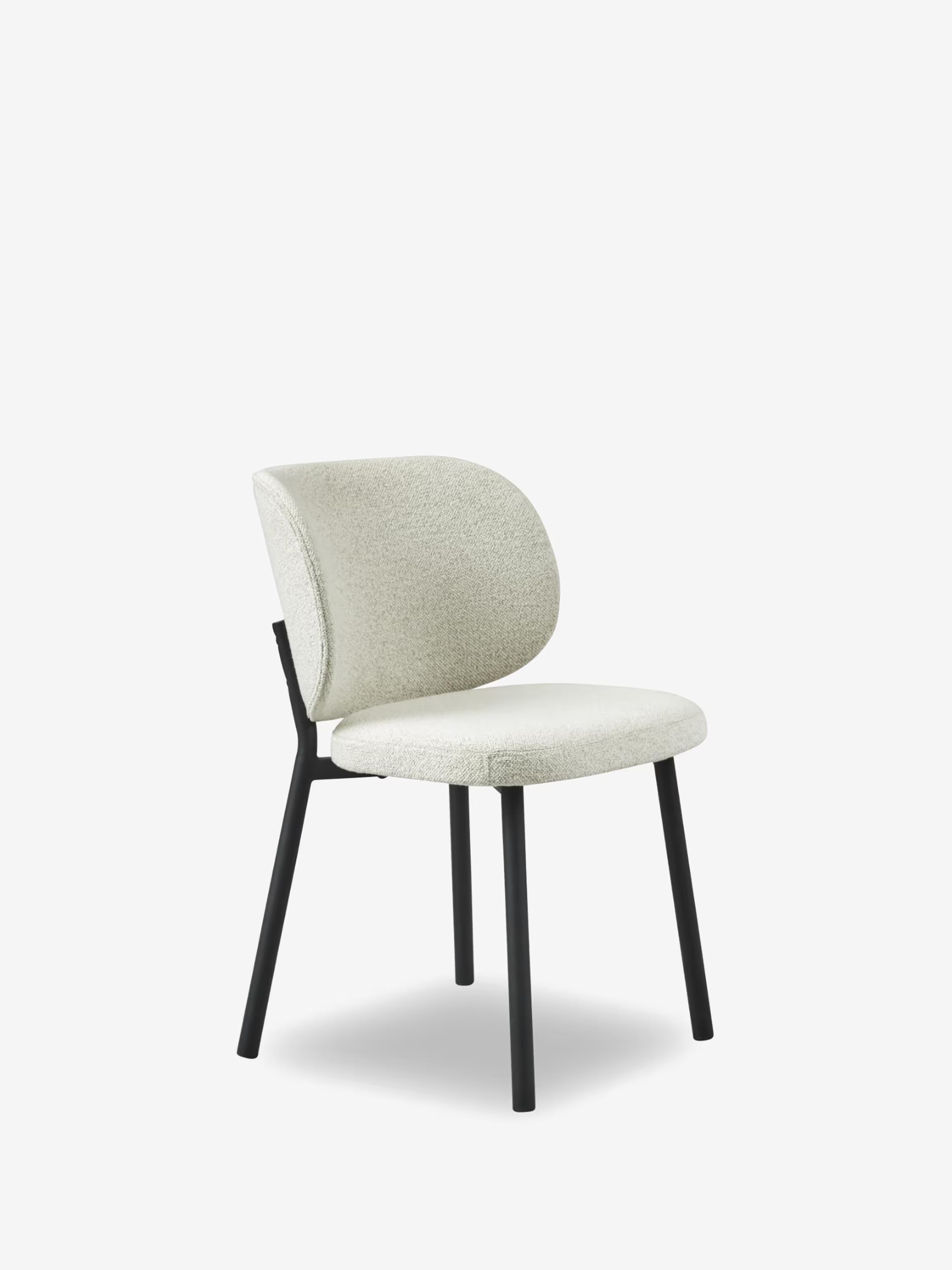 Swan Chaise en bouclé doux tendance certifié avec pieds noirs en métal