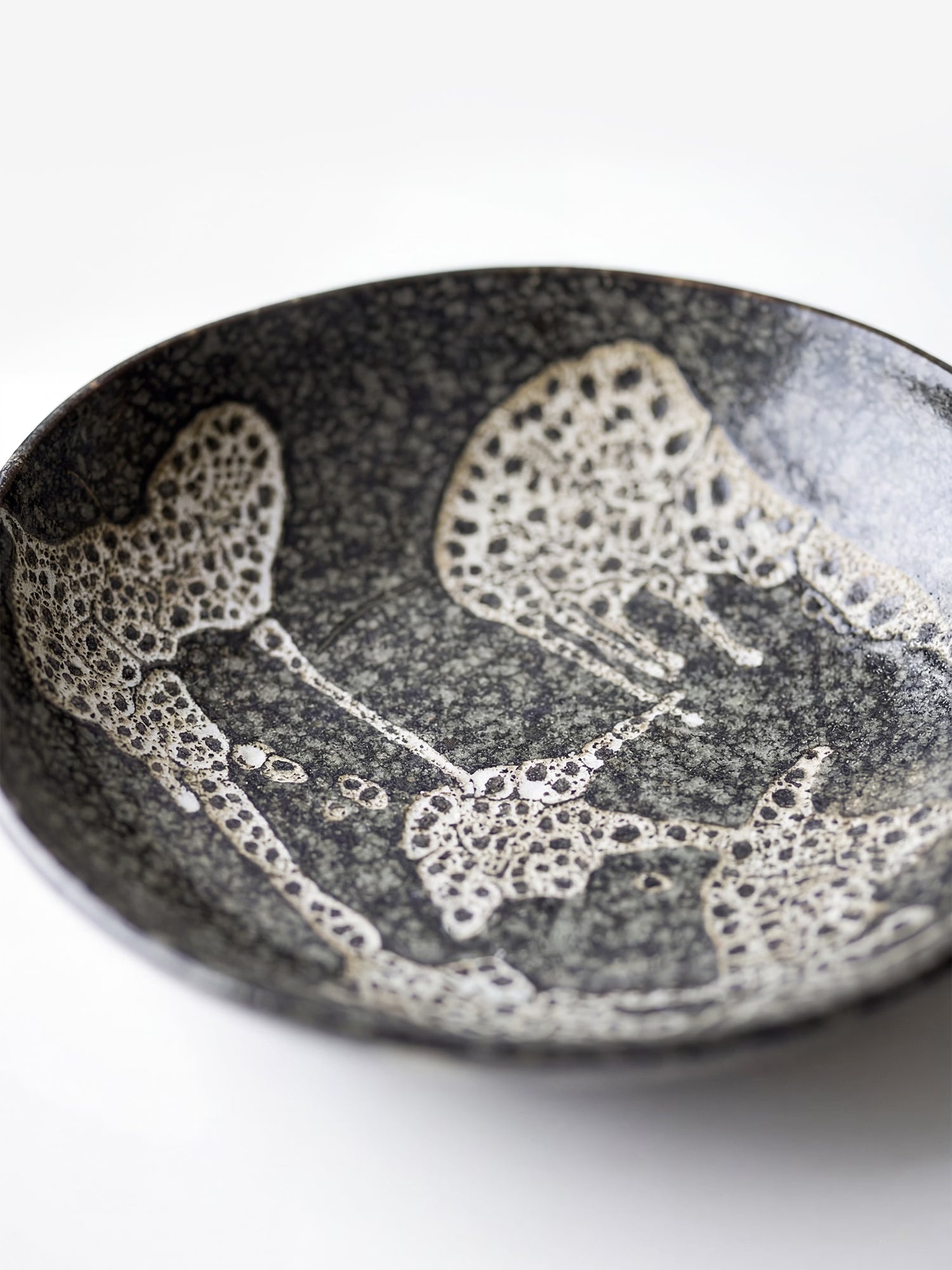 Sway decorative bowl in gray stoneware gres Ø24 cm