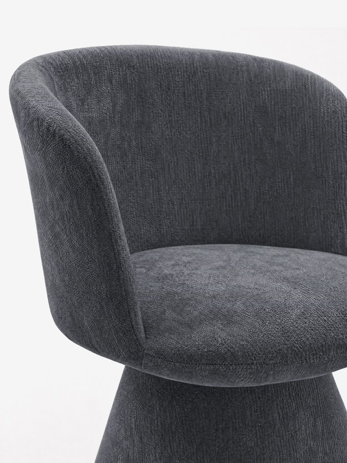 Talia Upholstered chenille chair in cream beige with upholstered base