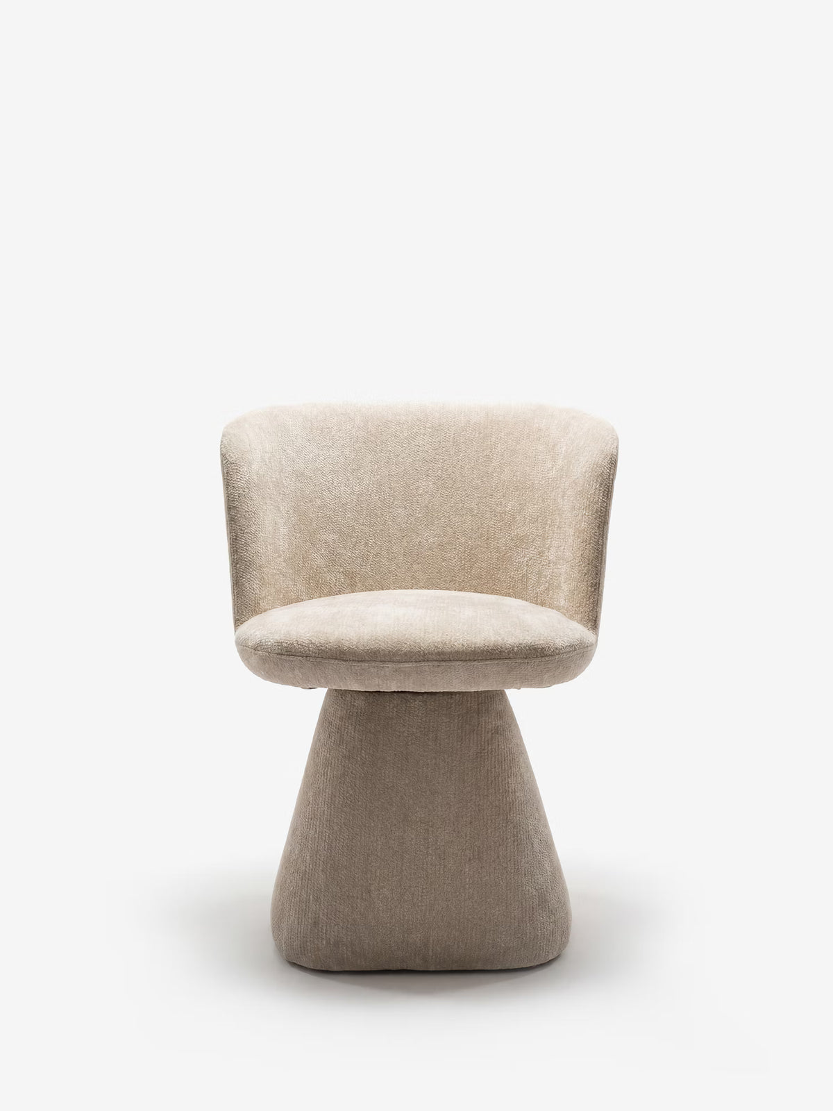 Talia Upholstered chenille chair in cream beige with upholstered base