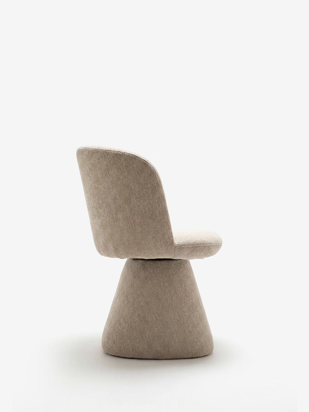 Talia Upholstered chenille chair in cream beige with upholstered base