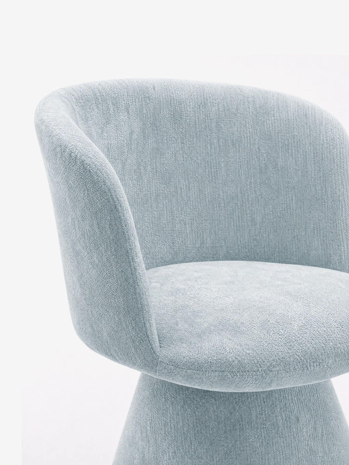 Talia Upholstered chenille chair in cream beige with upholstered base