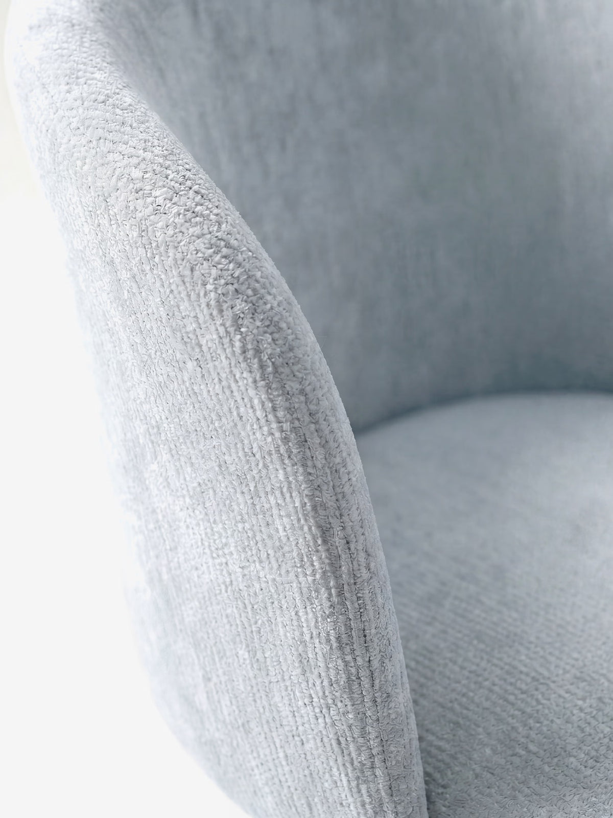 Talia Upholstered chenille chair in cream beige with upholstered base