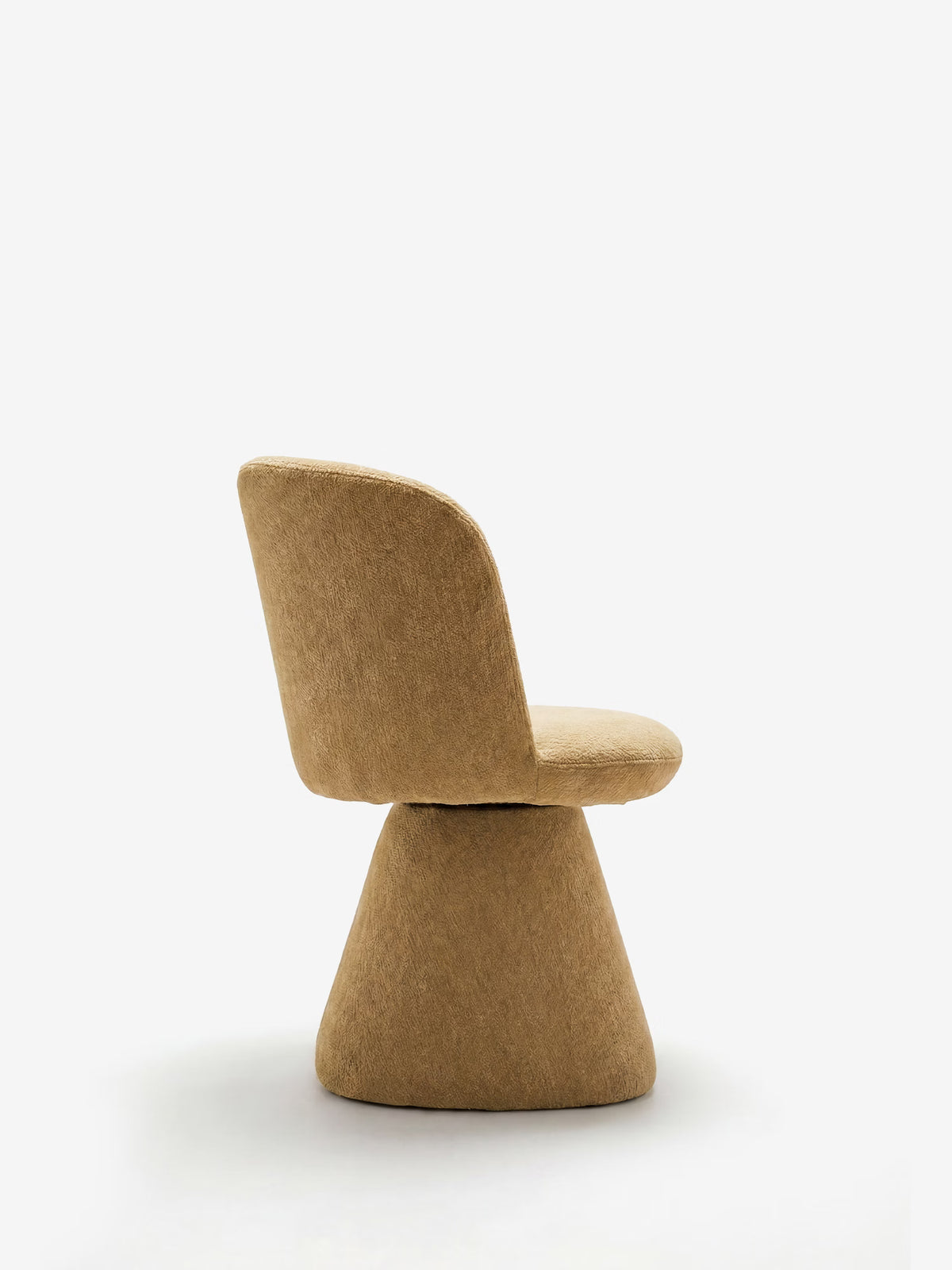 Talia Upholstered chenille chair in cream beige with upholstered base