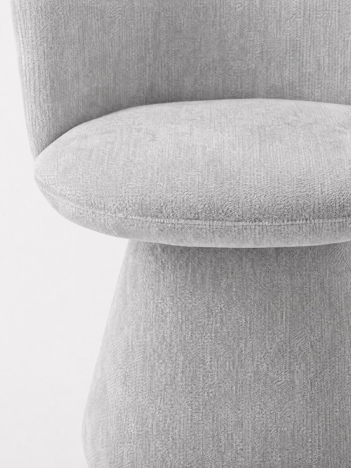 Talia Upholstered chenille chair in cream beige with upholstered base