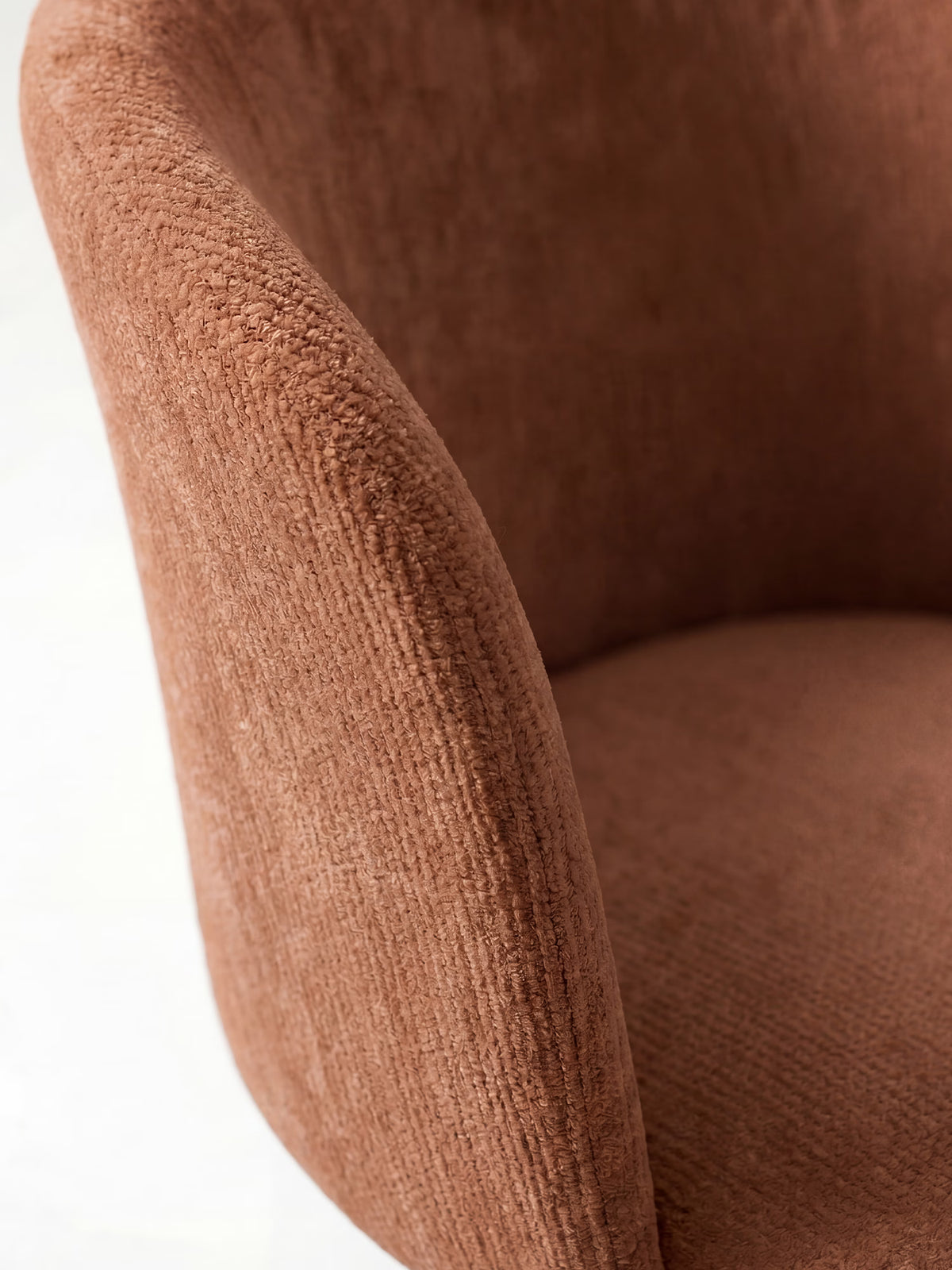 Talia Upholstered chenille chair in cream beige with upholstered base