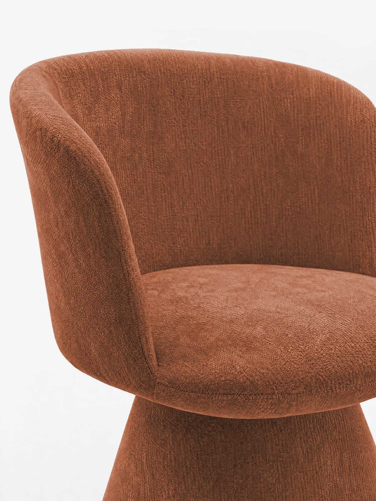 Talia Upholstered chenille chair in cream beige with upholstered base