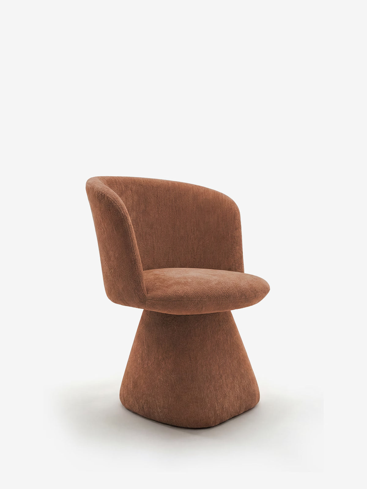 Talia Upholstered chenille chair in cream beige with upholstered base