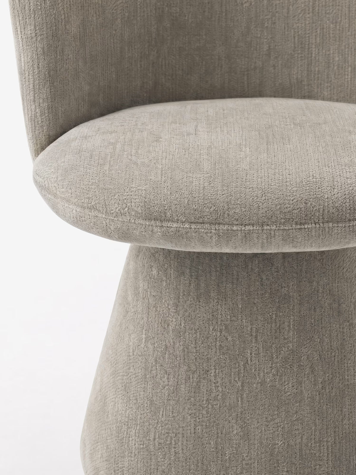 Talia Upholstered chenille chair in cream beige with upholstered base