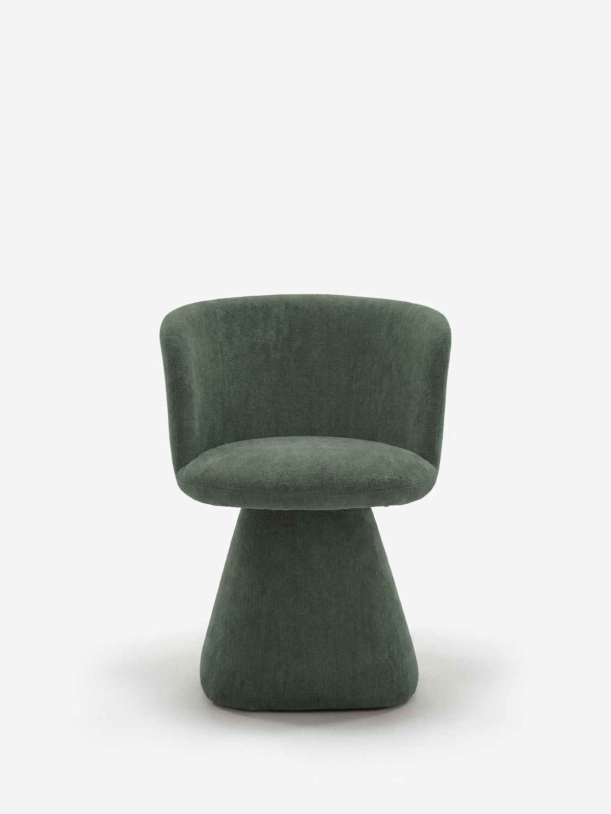 Talia Upholstered chenille chair in cream beige with upholstered base