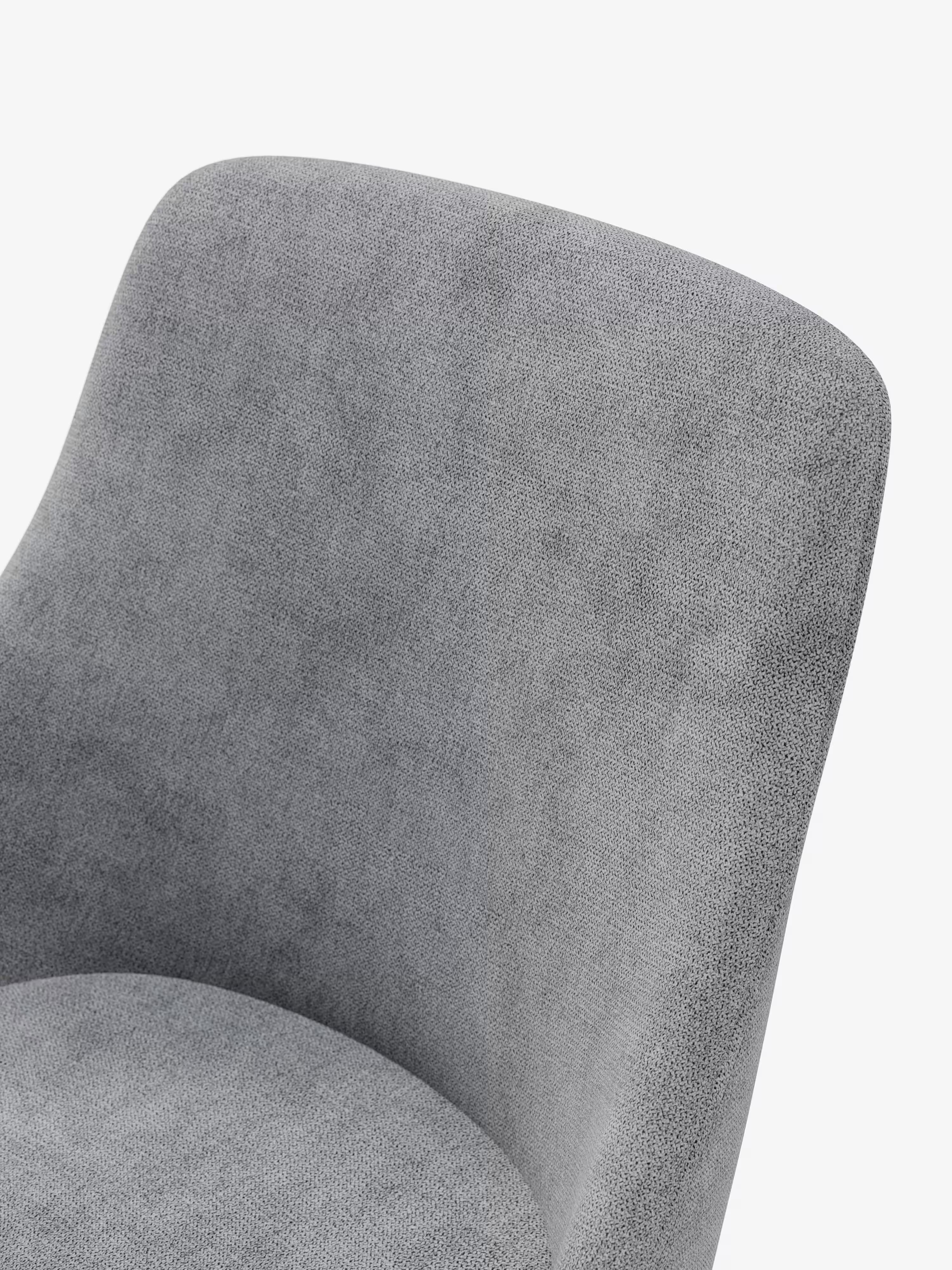 Chaise Tallin en tissu gris foncé avec pieds en métal laqué noir