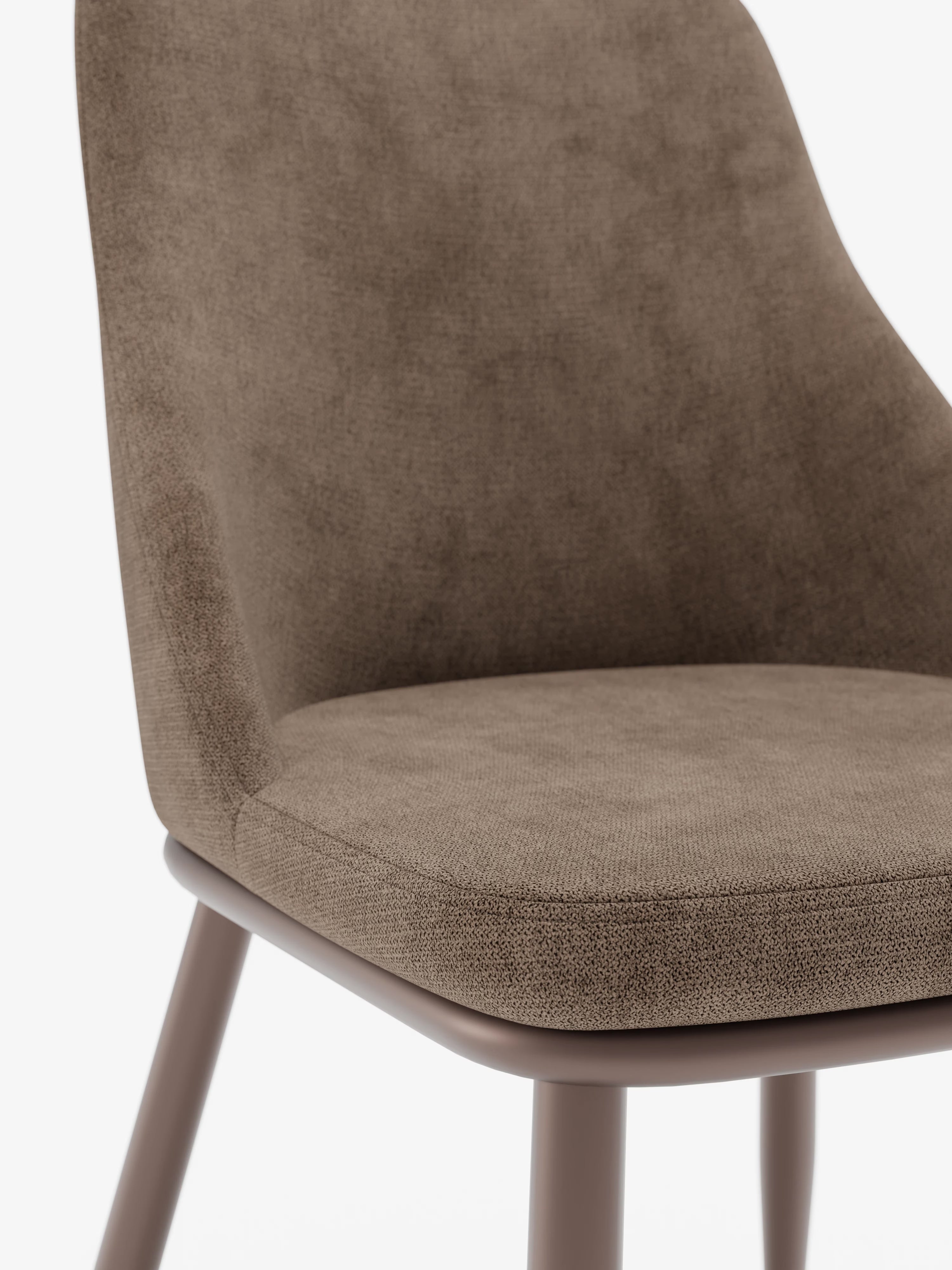 Tallin Stuhl aus braunem Stoff mit Gestell aus Metall – harmonisches und zeitgenössisches Design