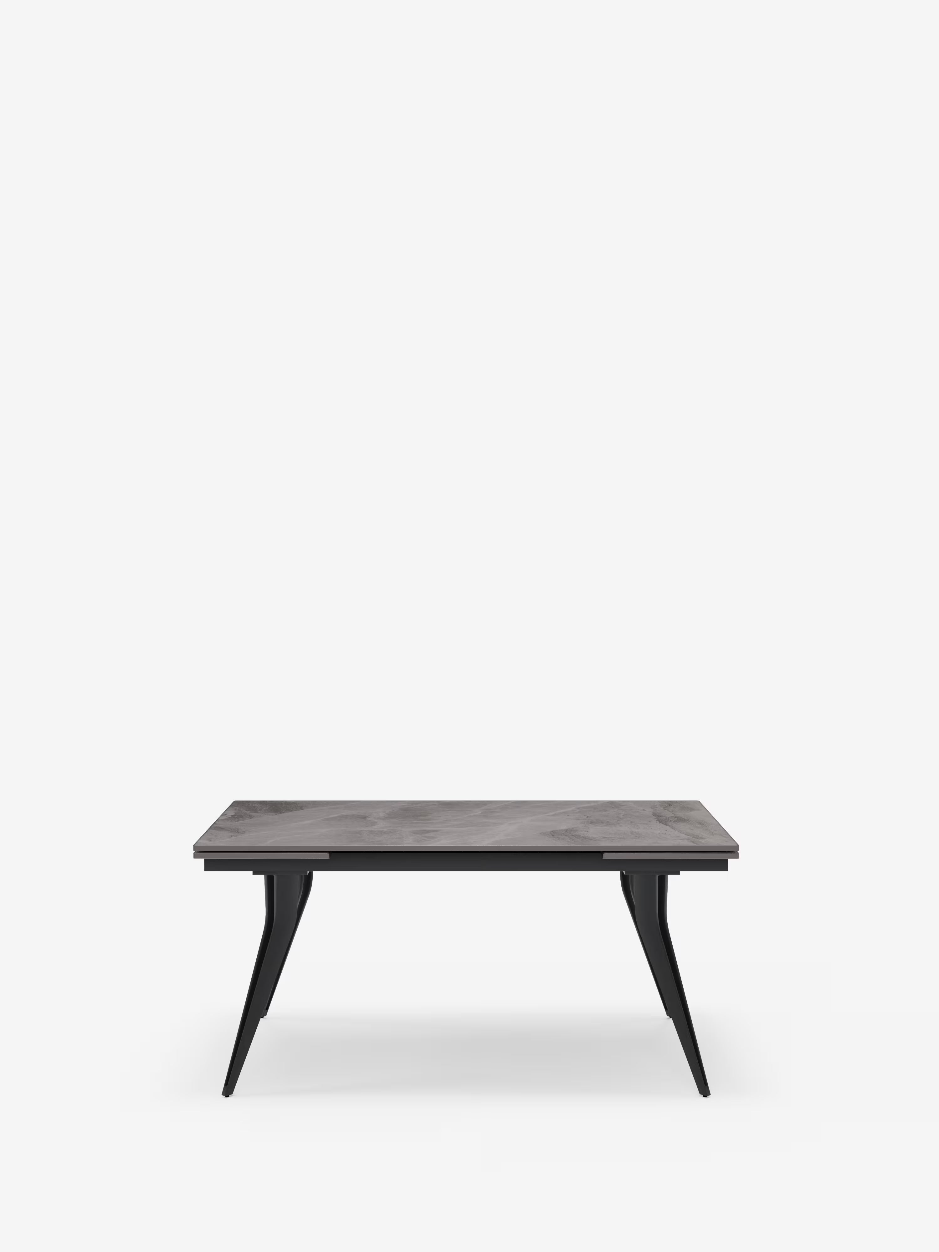Thor Extendable table with grey marble effect – black metal base 160 (240) x 90 cm