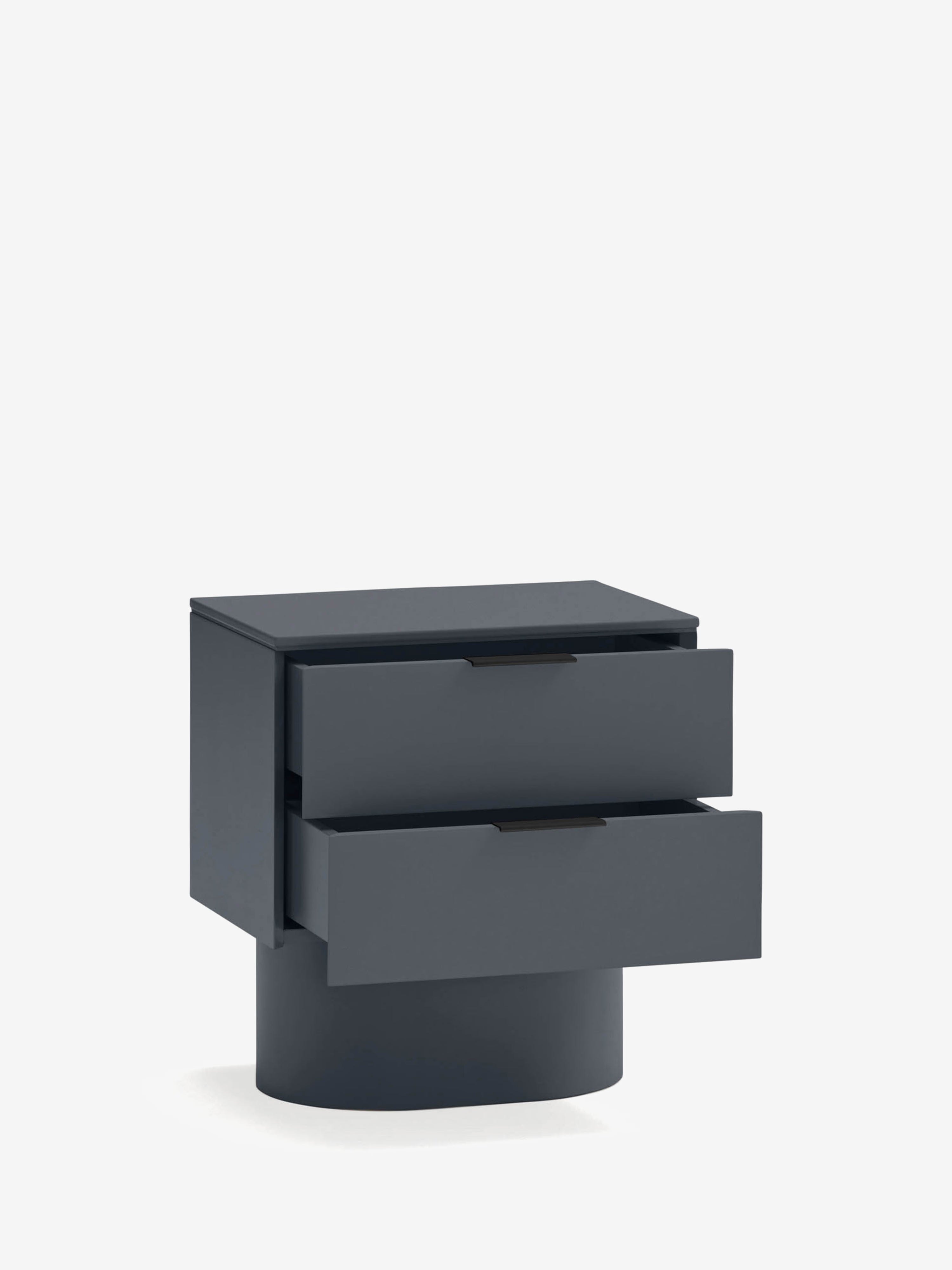 Totem comodino in legno mdf antracite - design moderno 2 cassetti 50 x 55 cm