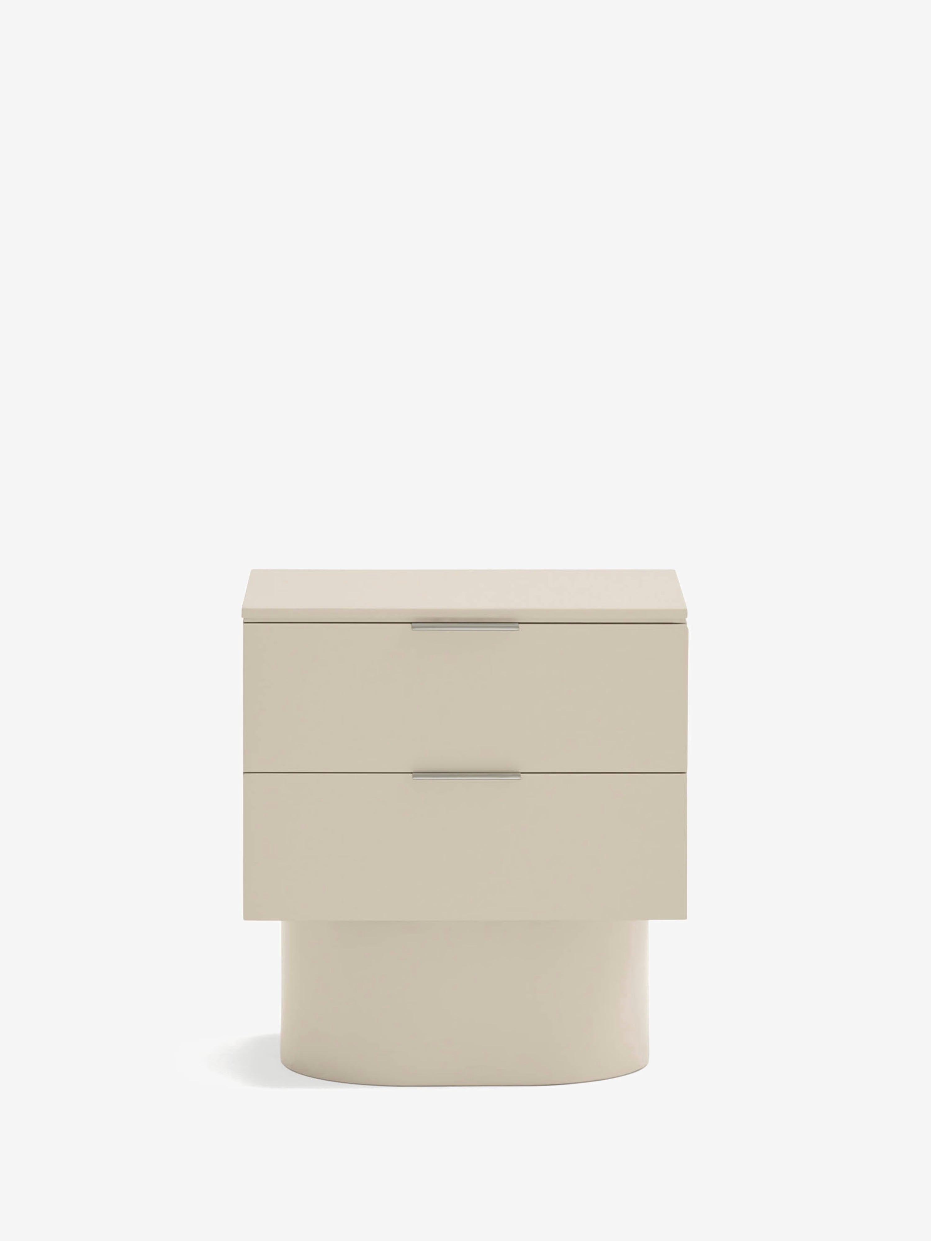 Totem comodino beige sabbia - design moderno 2 cassetti 50 x 55 cm