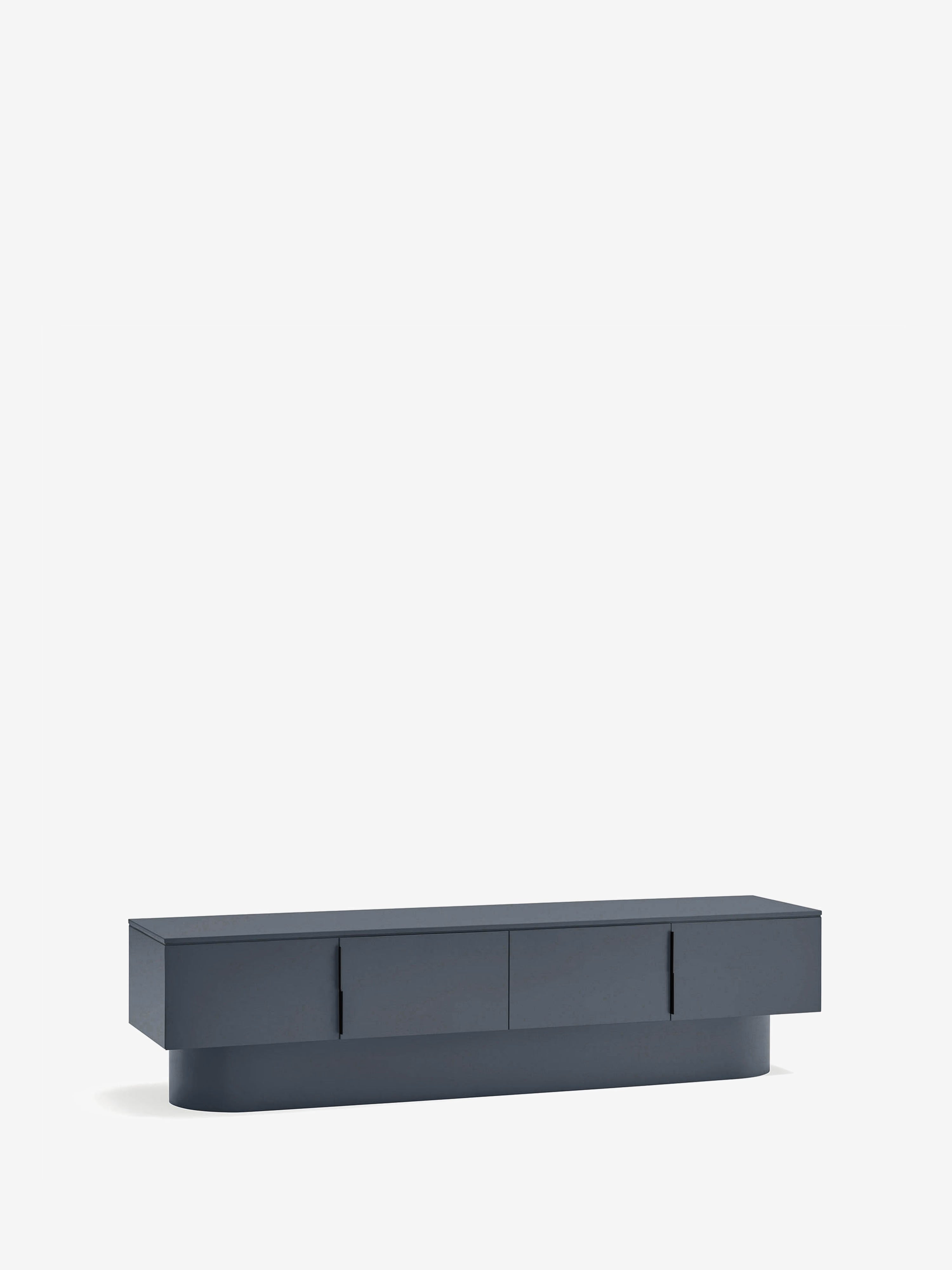 Totem mueble de TV de 4 puertas en MDF gris antracita 200 x 50 cm