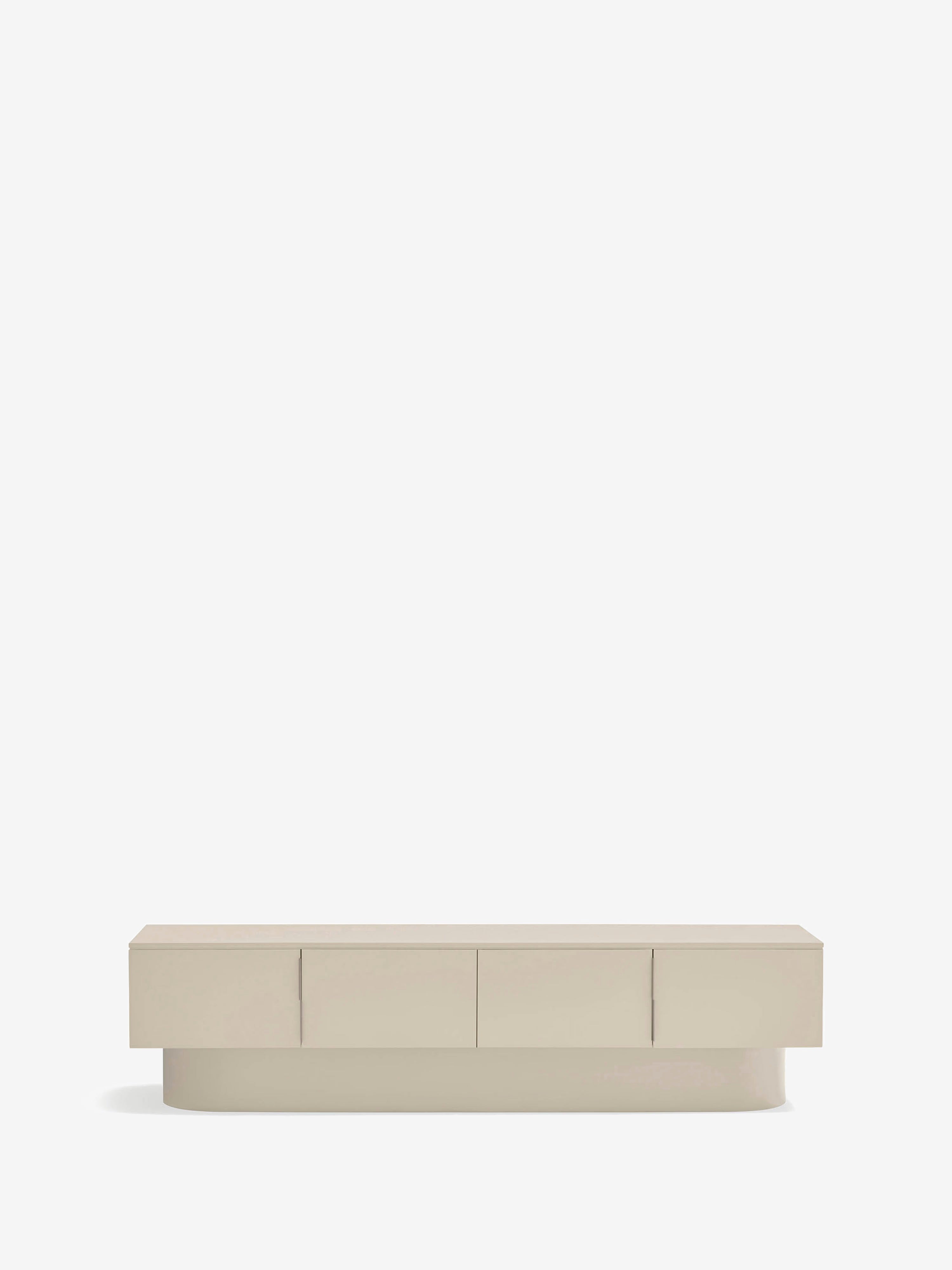 Totem mueble de TV de 4 puertas en MDF beige arena 200 x 50 cm