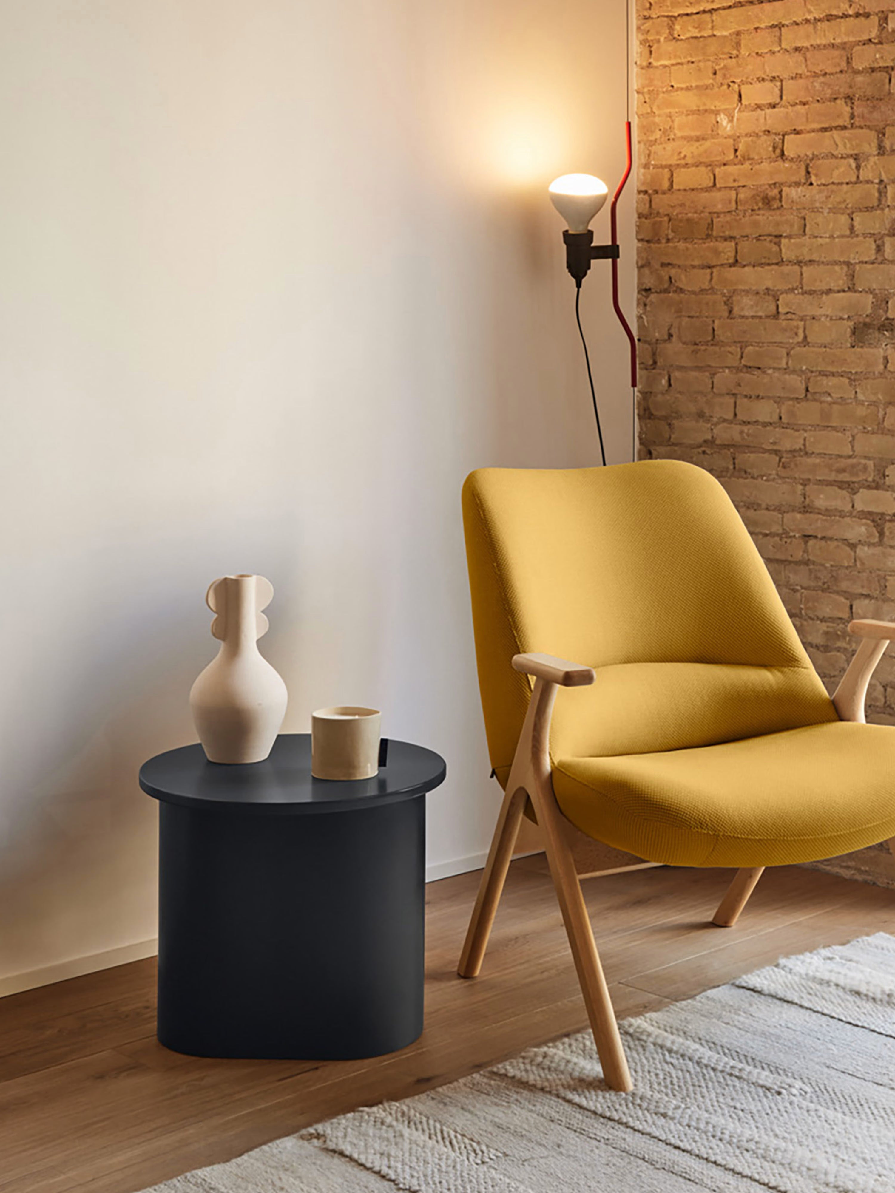 Totem round side table in anthracite gray MDF Ø36 cm
