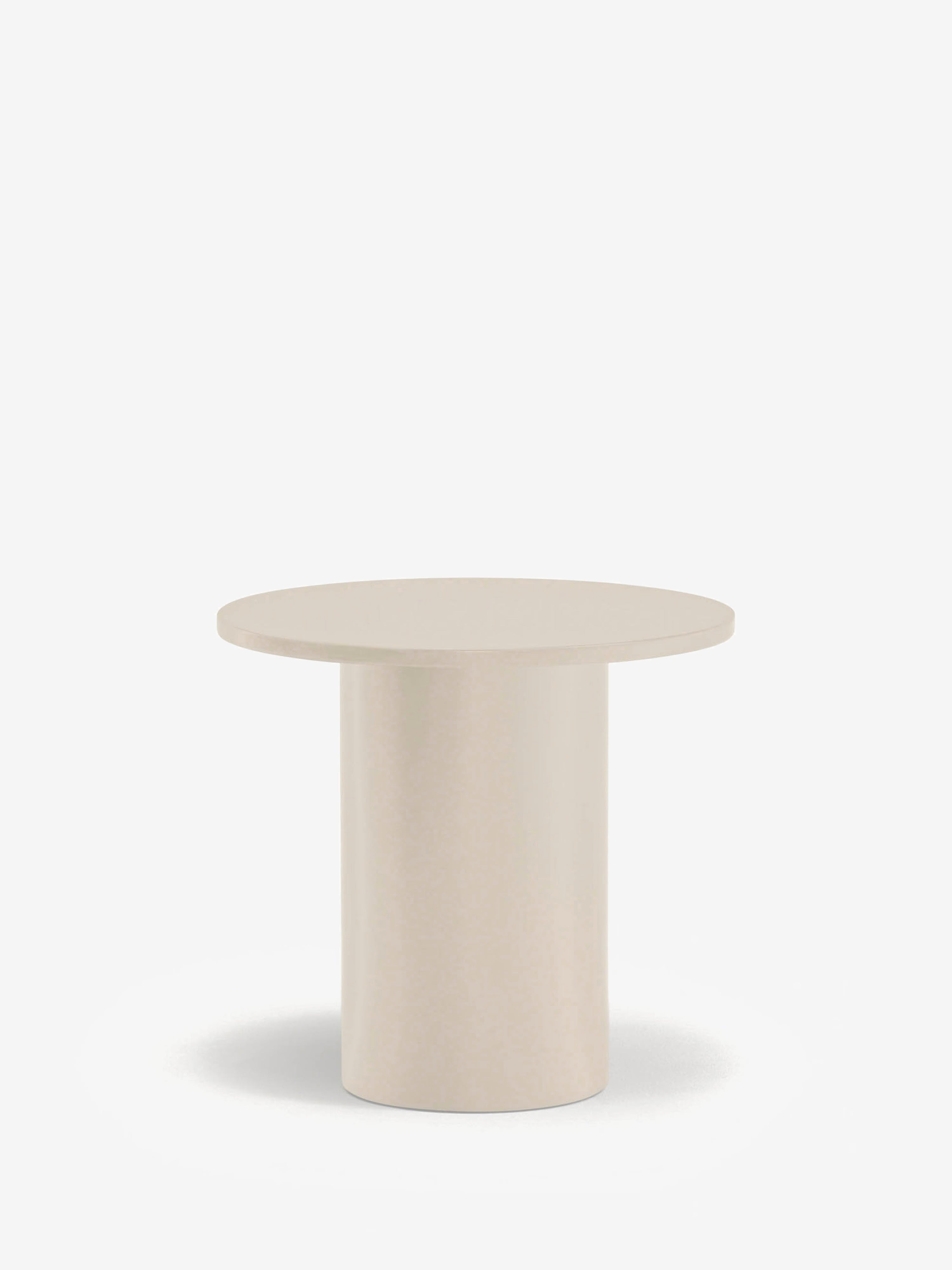 Totem round side table in sand beige MDF Ø36 cm