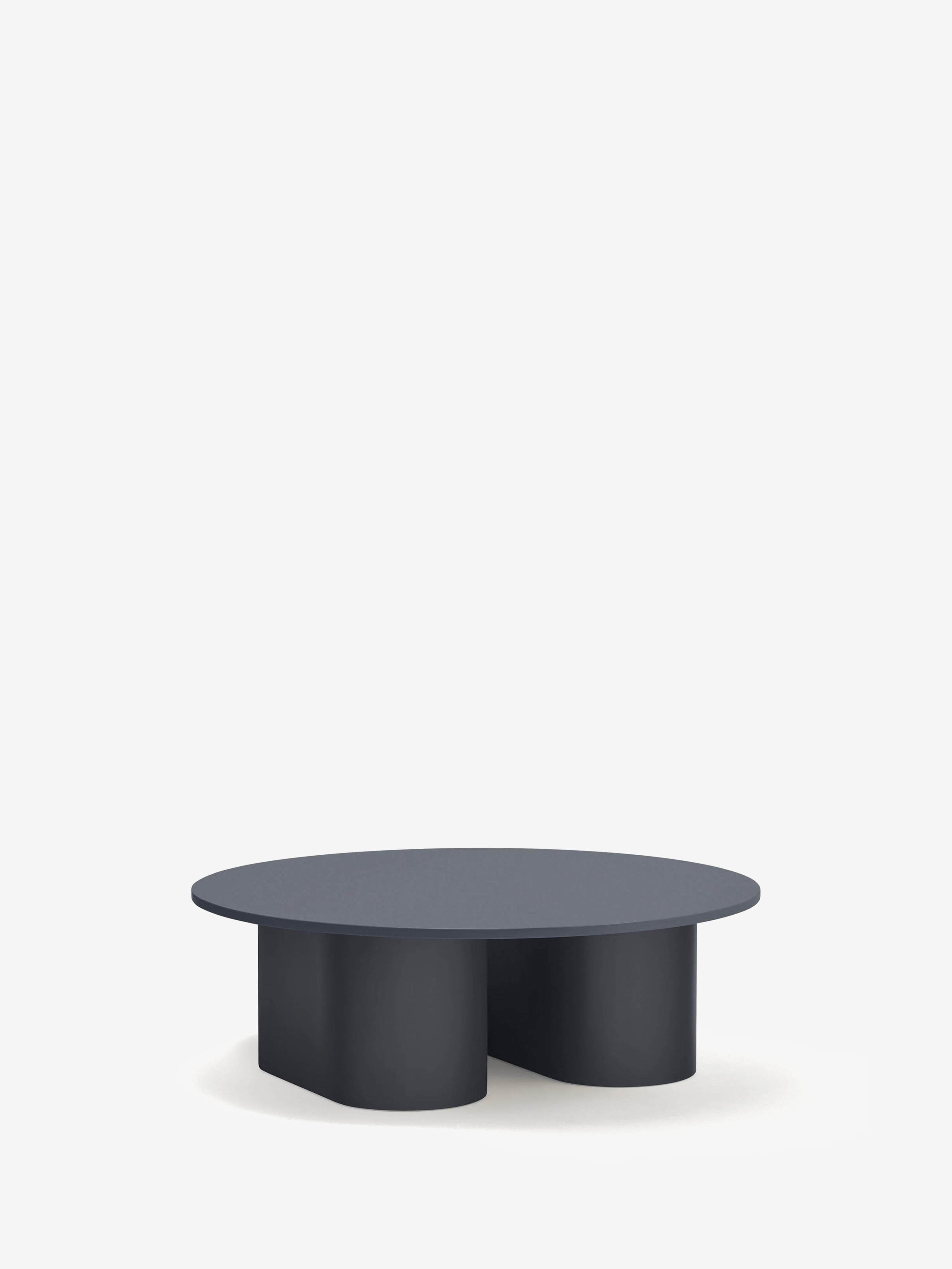 Totem table basse ronde en MDF gris anthracite Ø 110 cm