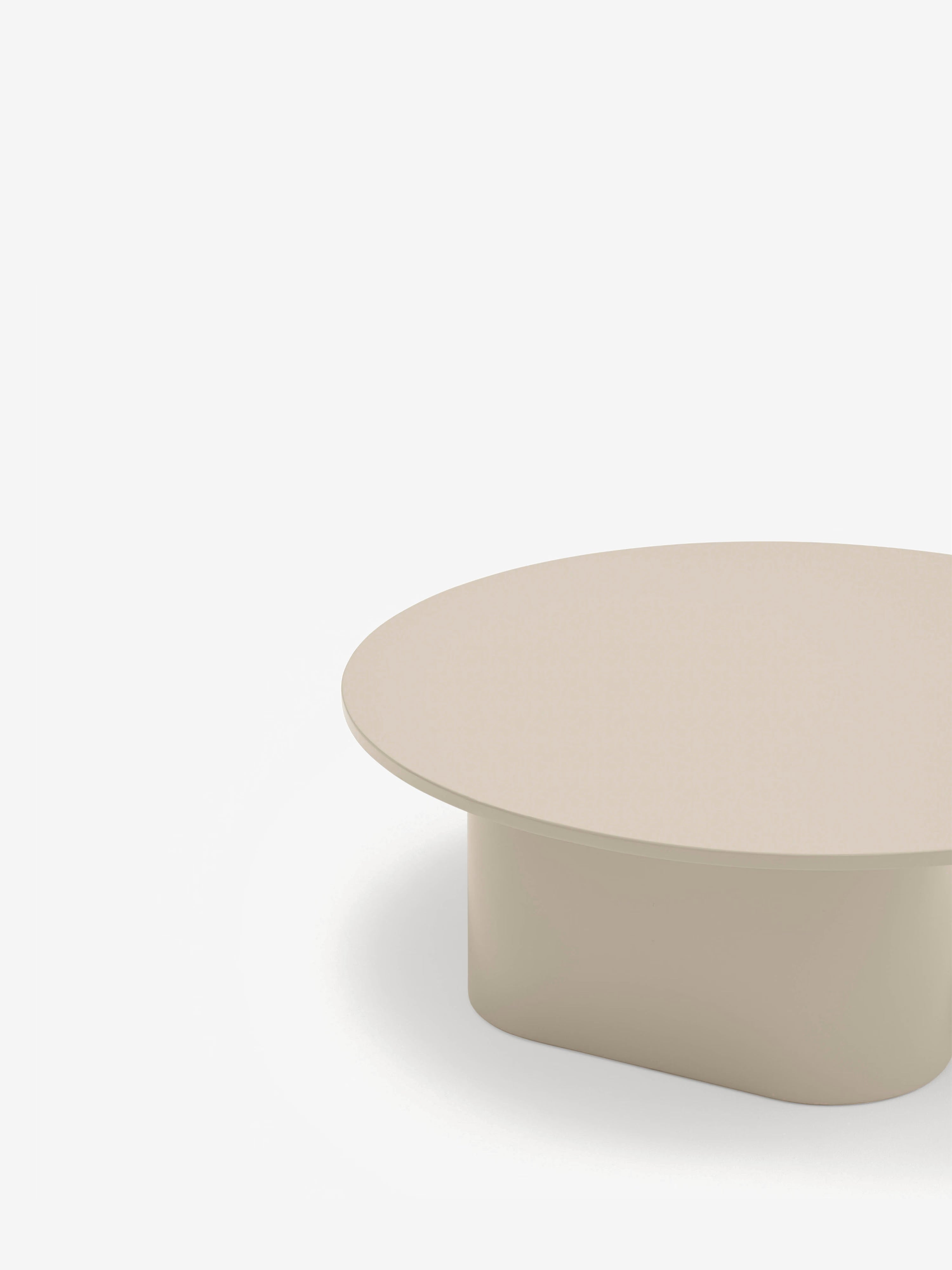 Totem runder Couchtisch aus MDF Sandbeige Ø 110 cm
