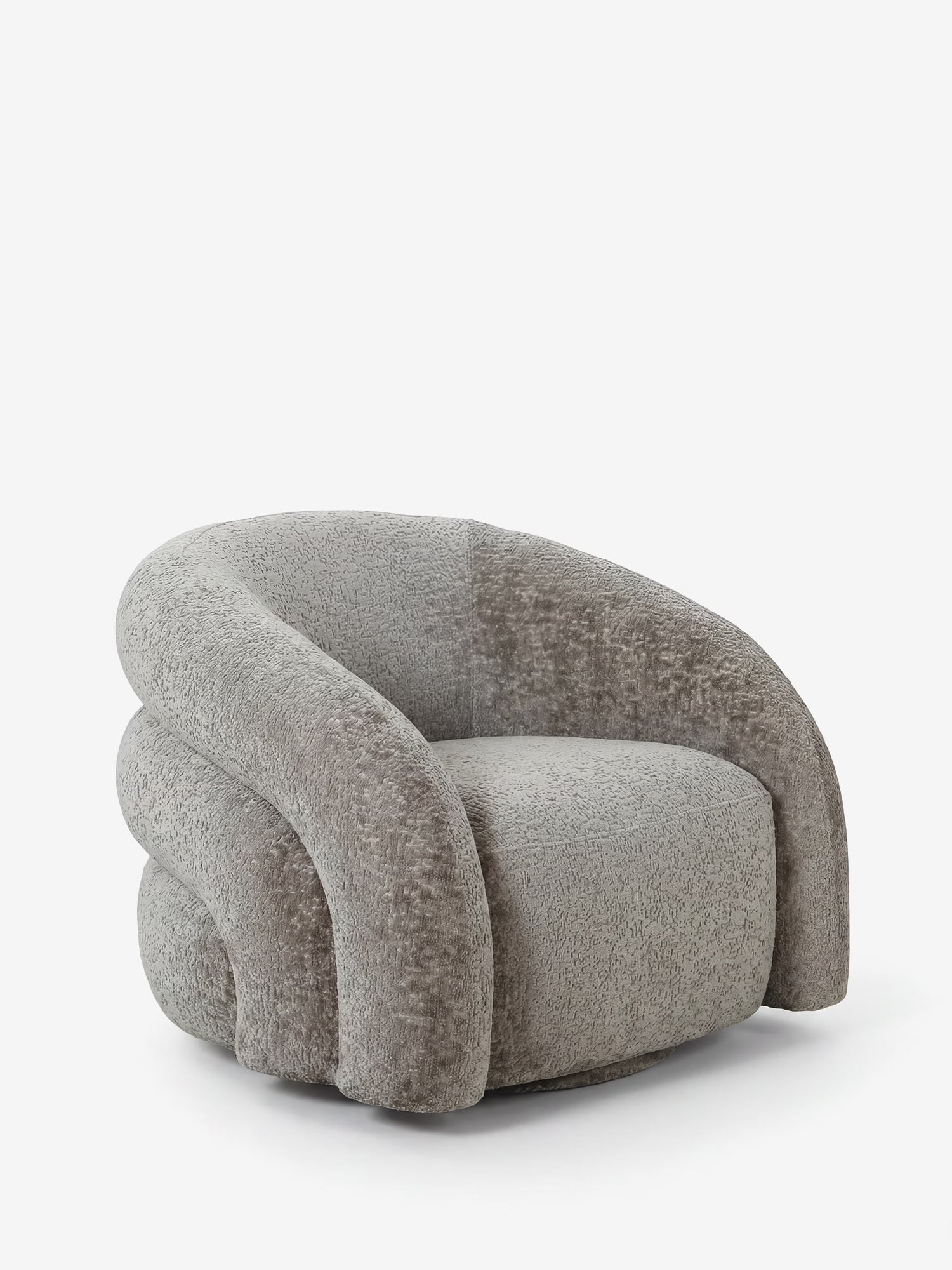 Valletta Poltrona lounge girevole imbottita in morbido tessuto naturale - FSC® 100% design moderno