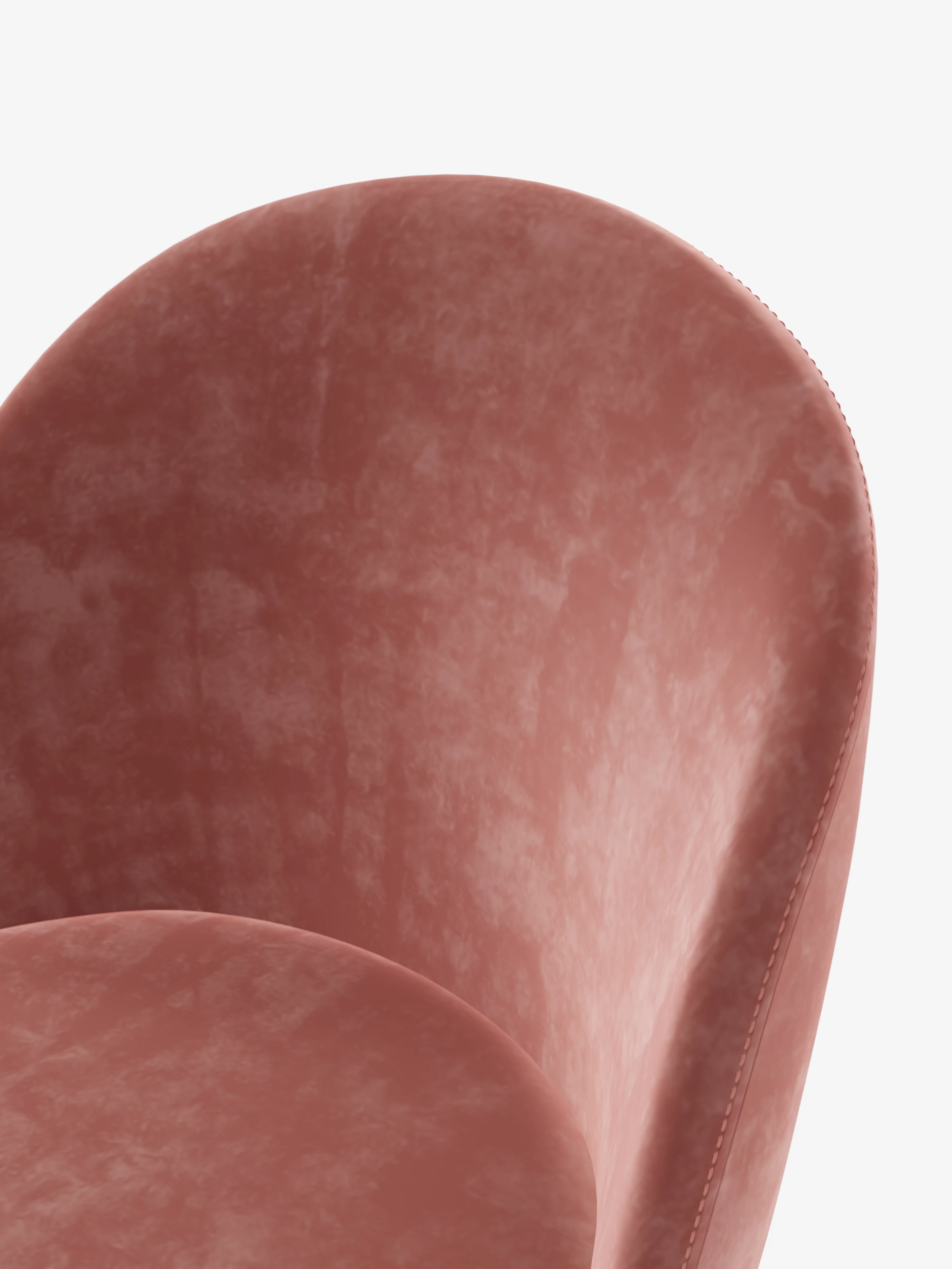 Venezia silla de terciopelo rosa empolvado con patas de metal dorado