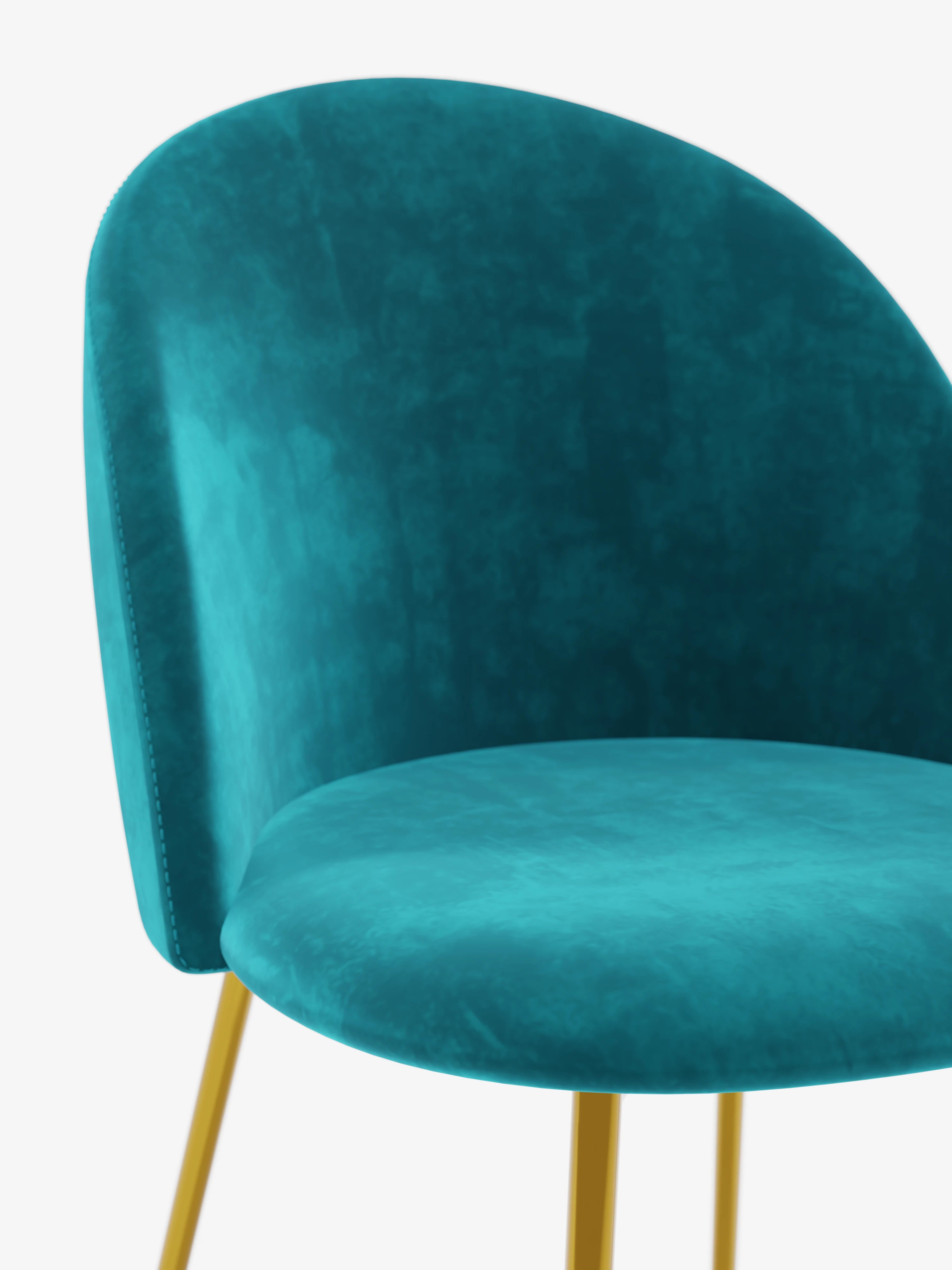 Venezia Sessel aus hellblauem Samt mit Beinen aus goldenem Metall