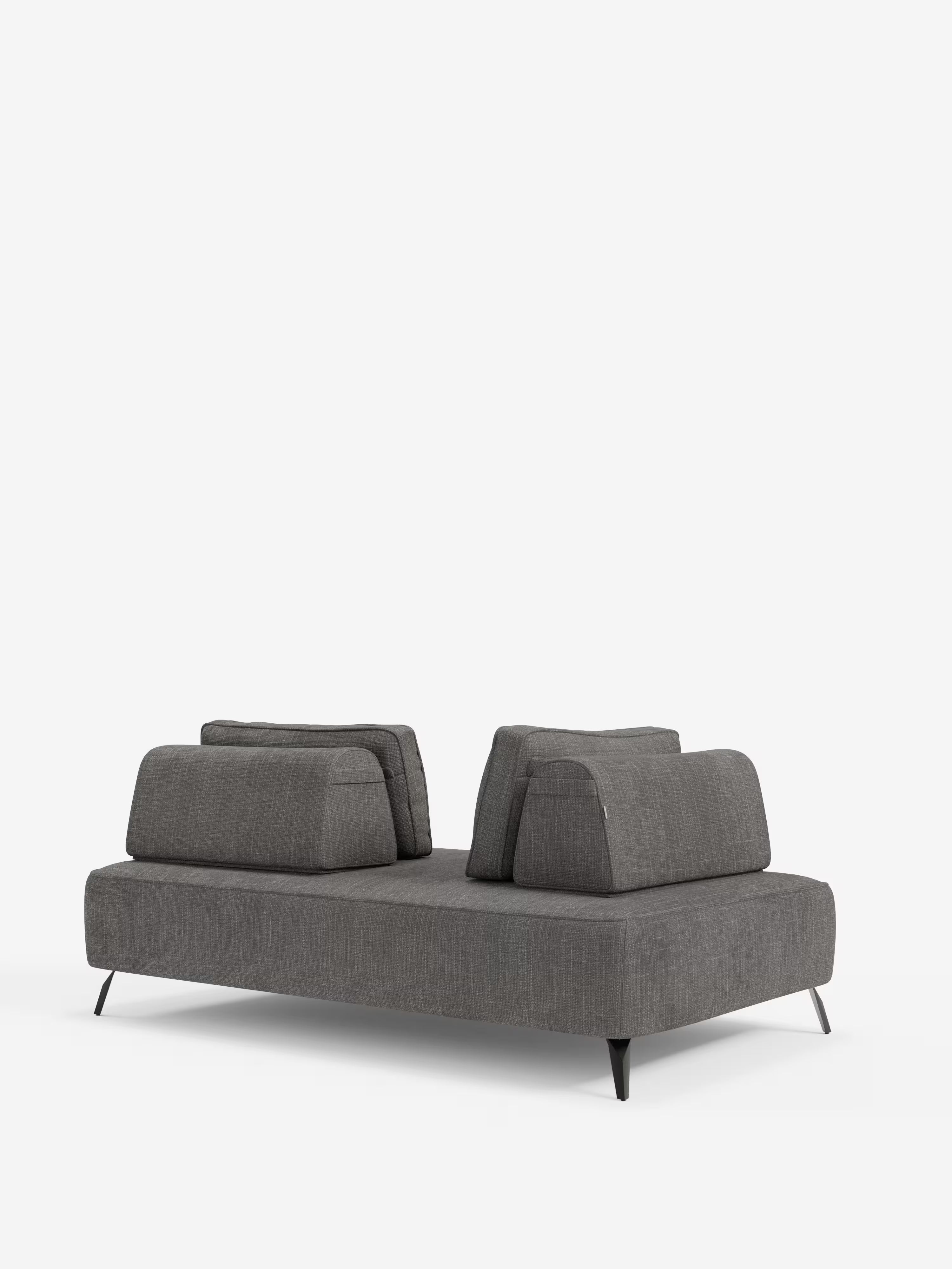 Volta divano modulare con schienali mobili e funzione letto in elegante ciniglia impermeabile