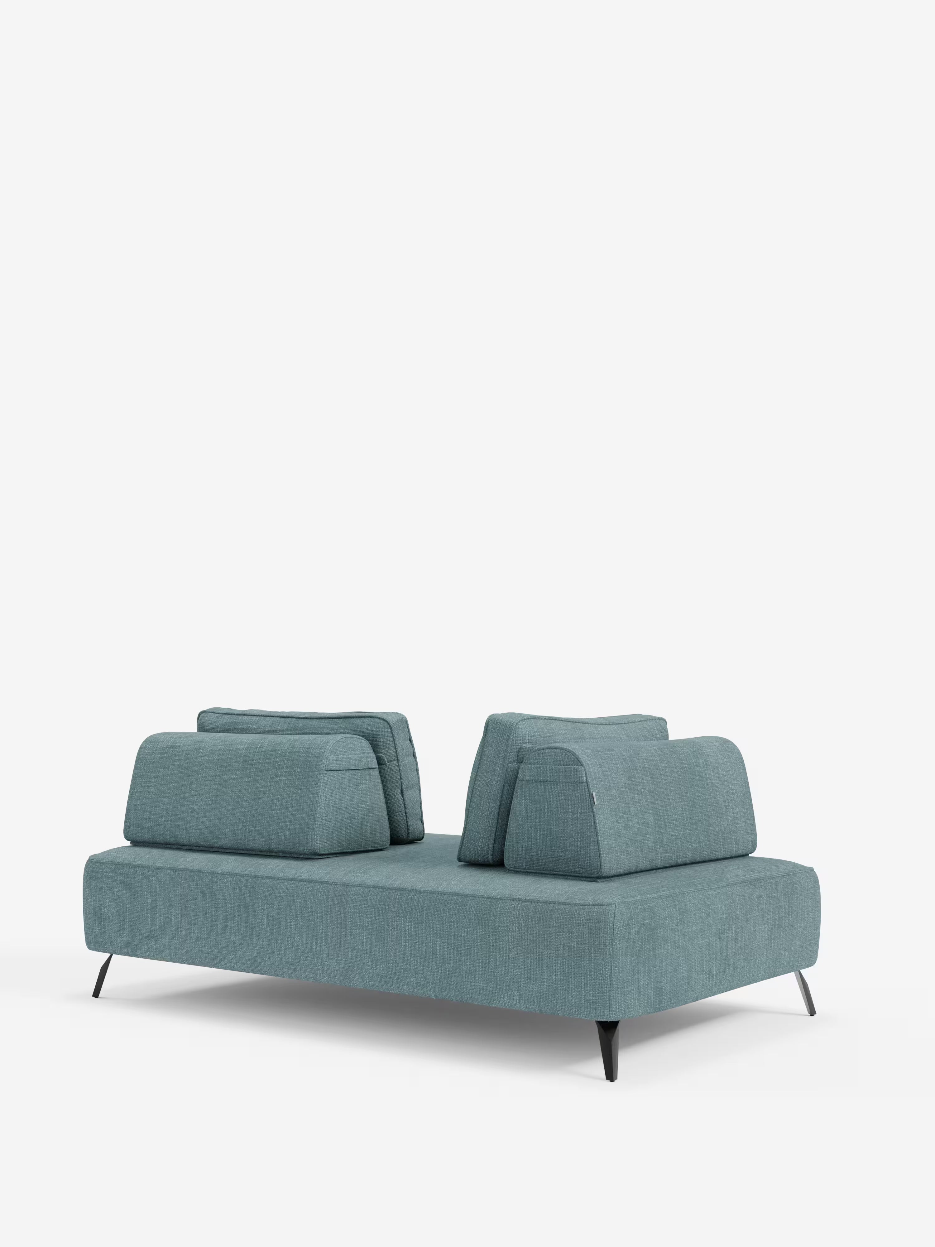 Volta divano modulare con schienali mobili e funzione letto in elegante ciniglia impermeabile