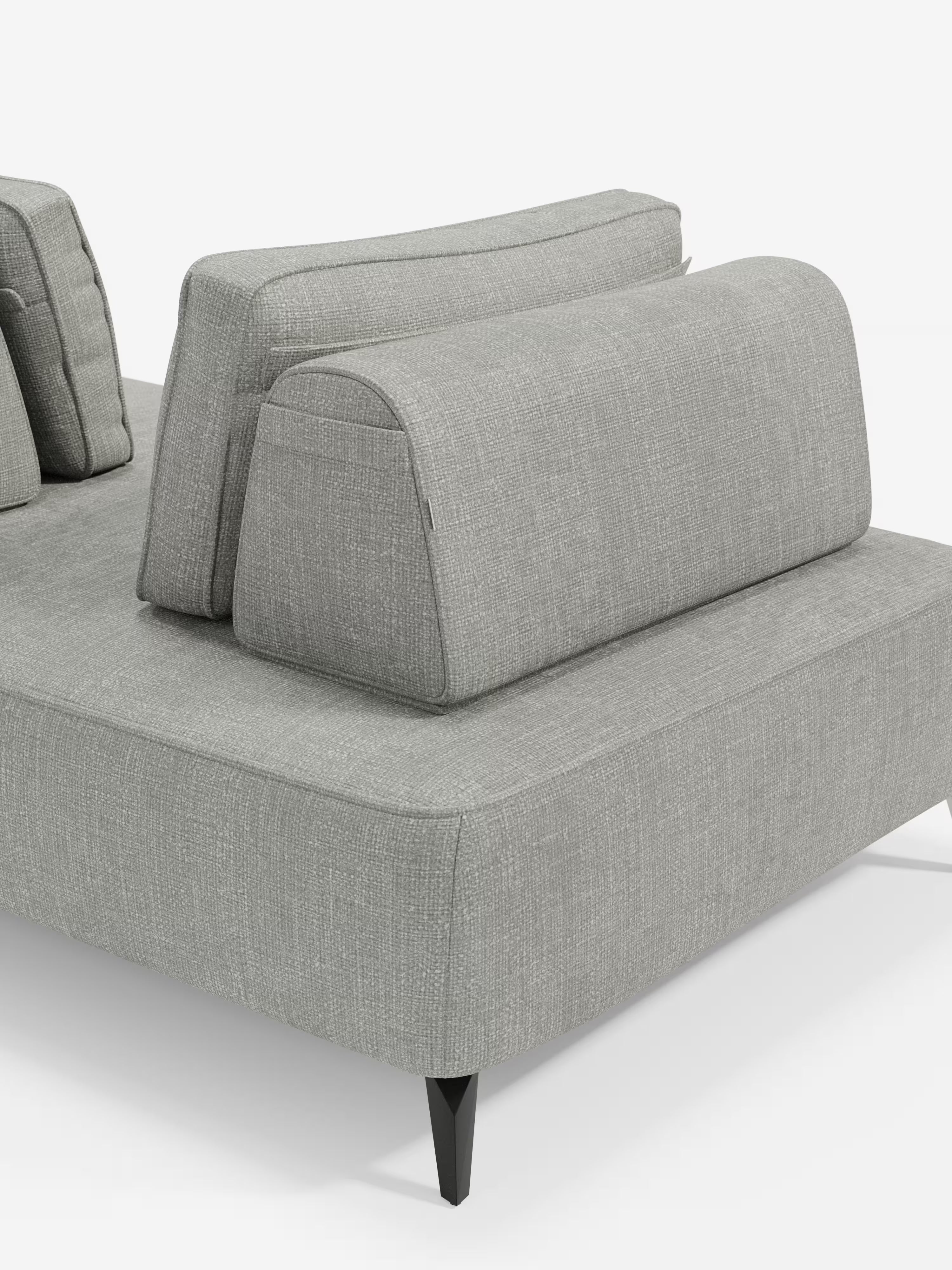 Volta divano modulare con schienali mobili e funzione letto in elegante ciniglia impermeabile