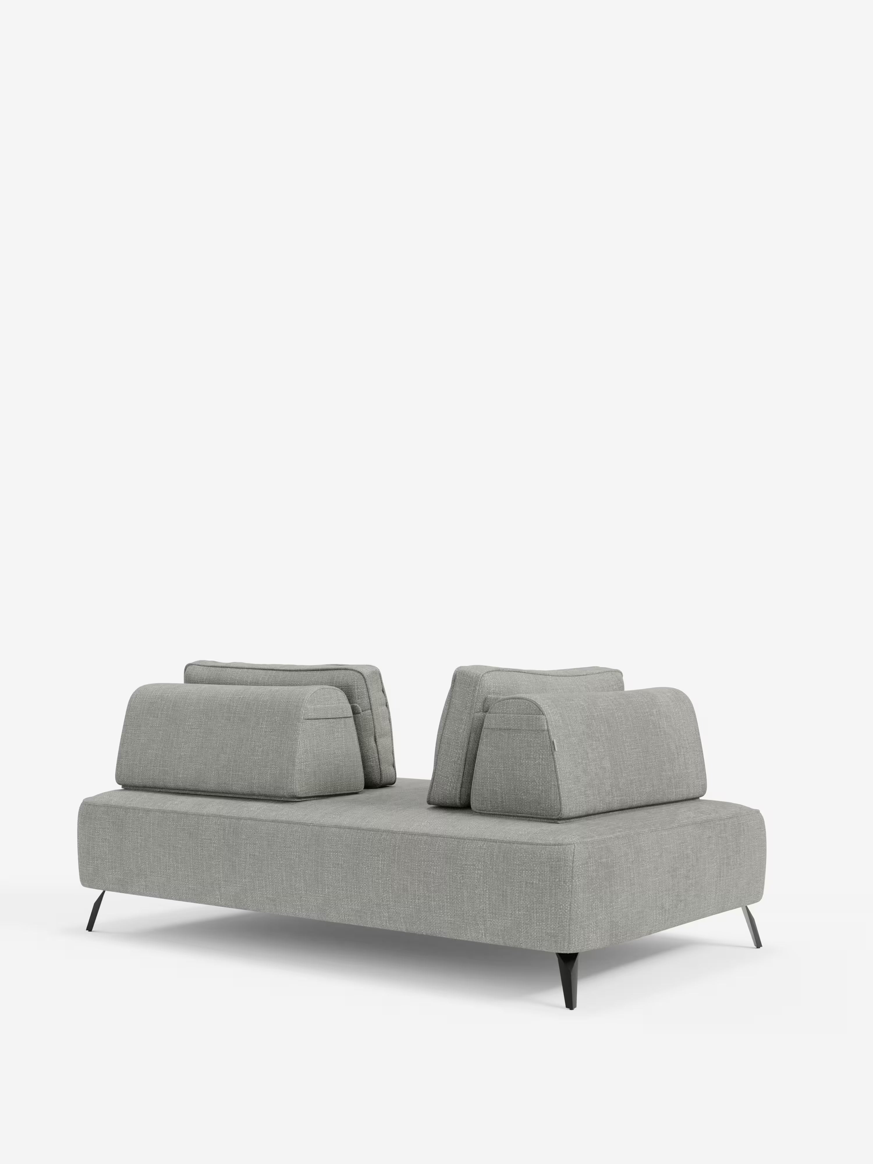 Volta divano modulare con schienali mobili e funzione letto in elegante ciniglia impermeabile