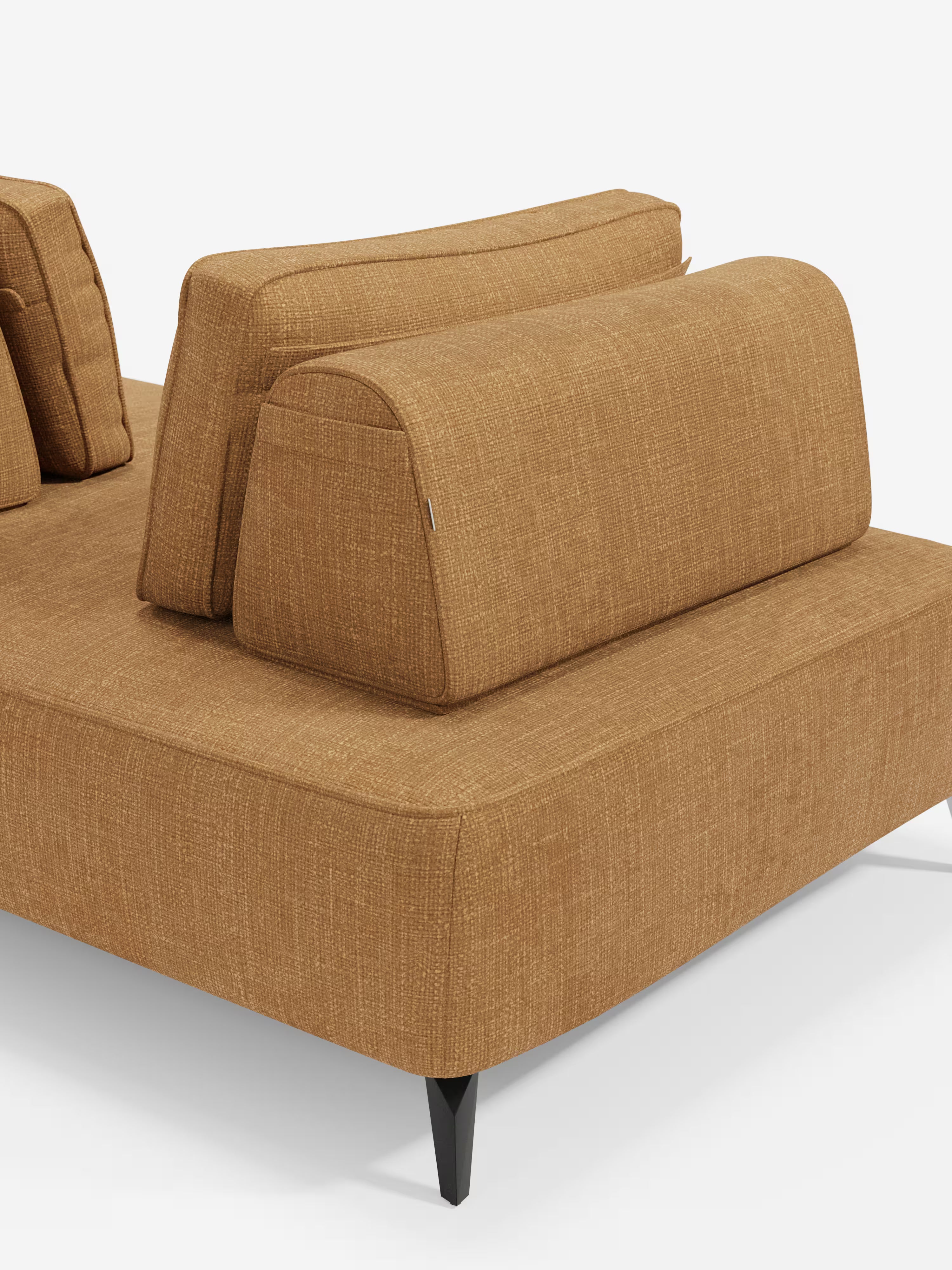 Volta divano modulare con schienali mobili e funzione letto in elegante ciniglia impermeabile