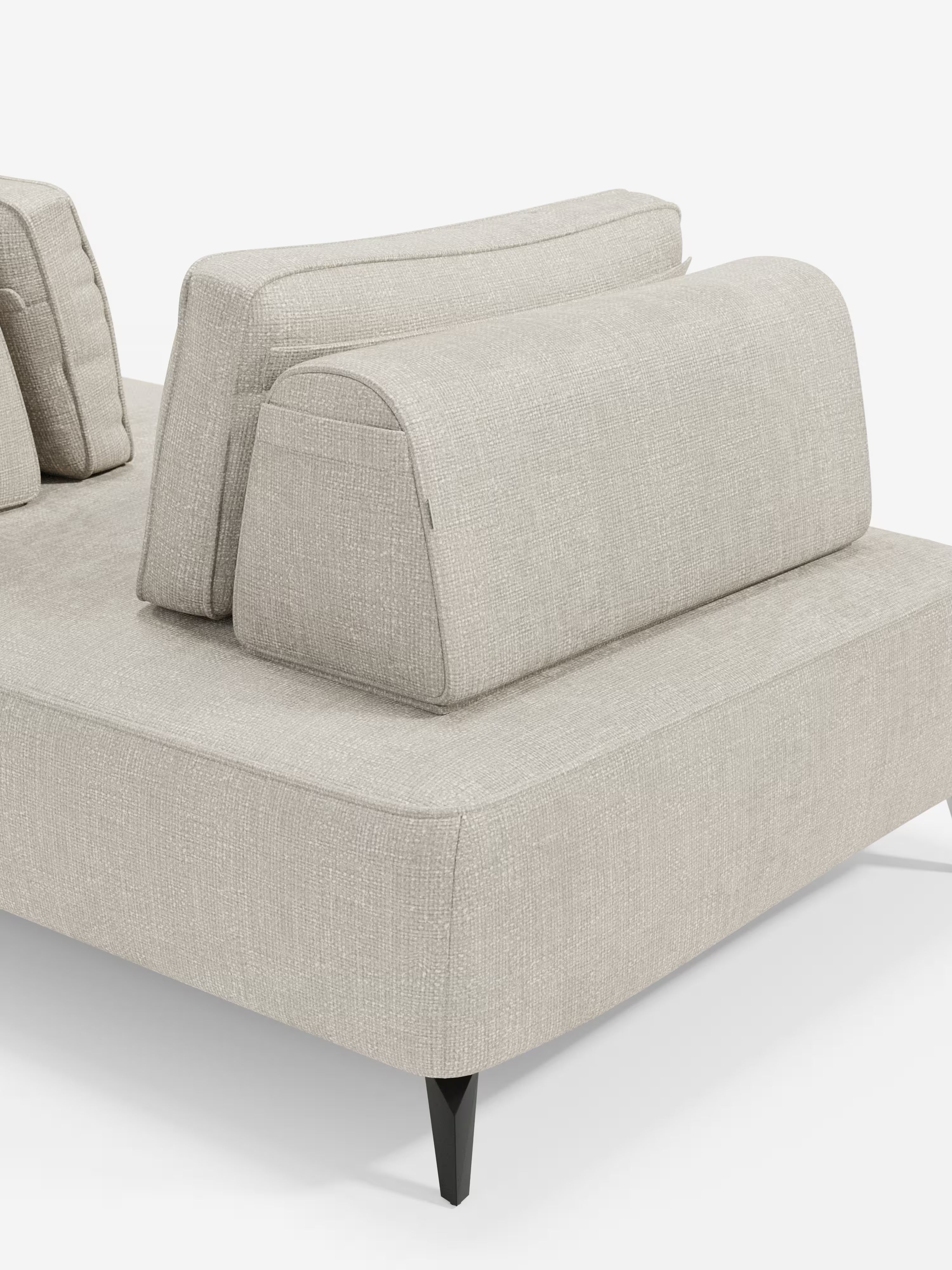 Volta divano modulare con schienali mobili e funzione letto in elegante ciniglia impermeabile
