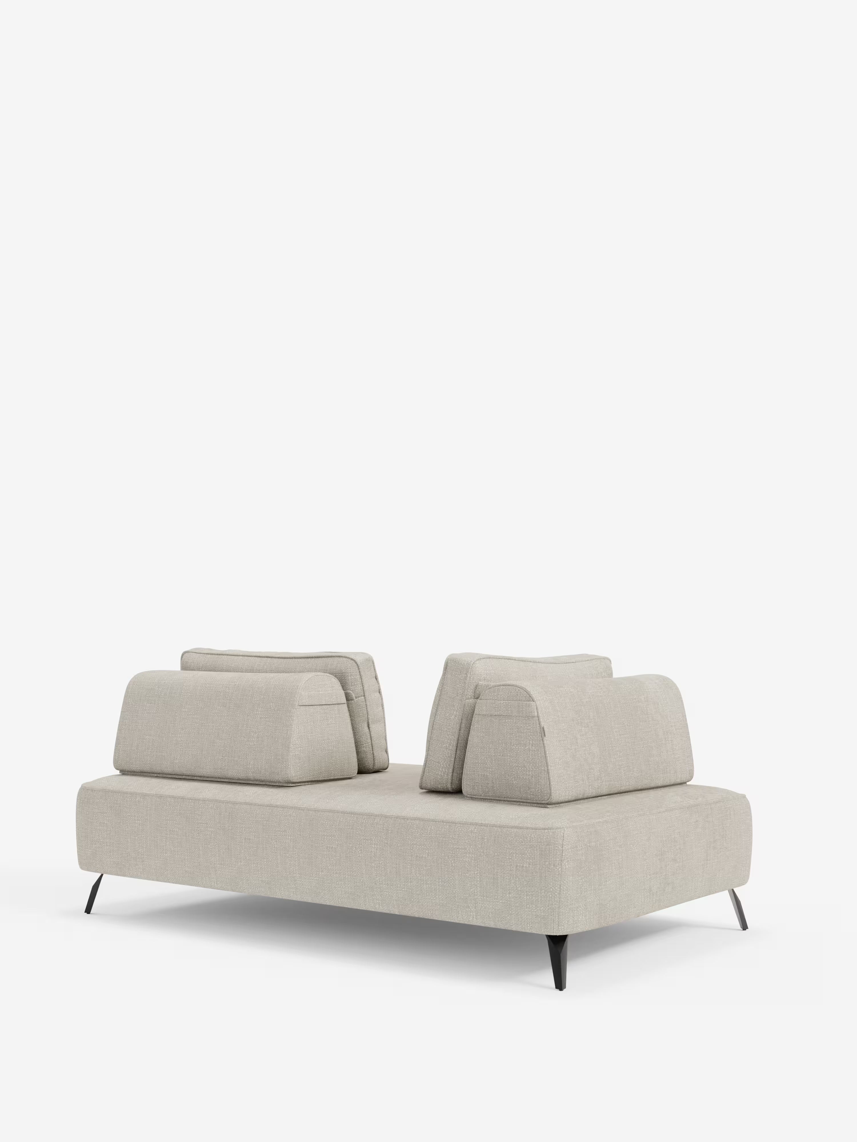 Volta divano modulare con schienali mobili e funzione letto in elegante ciniglia impermeabile