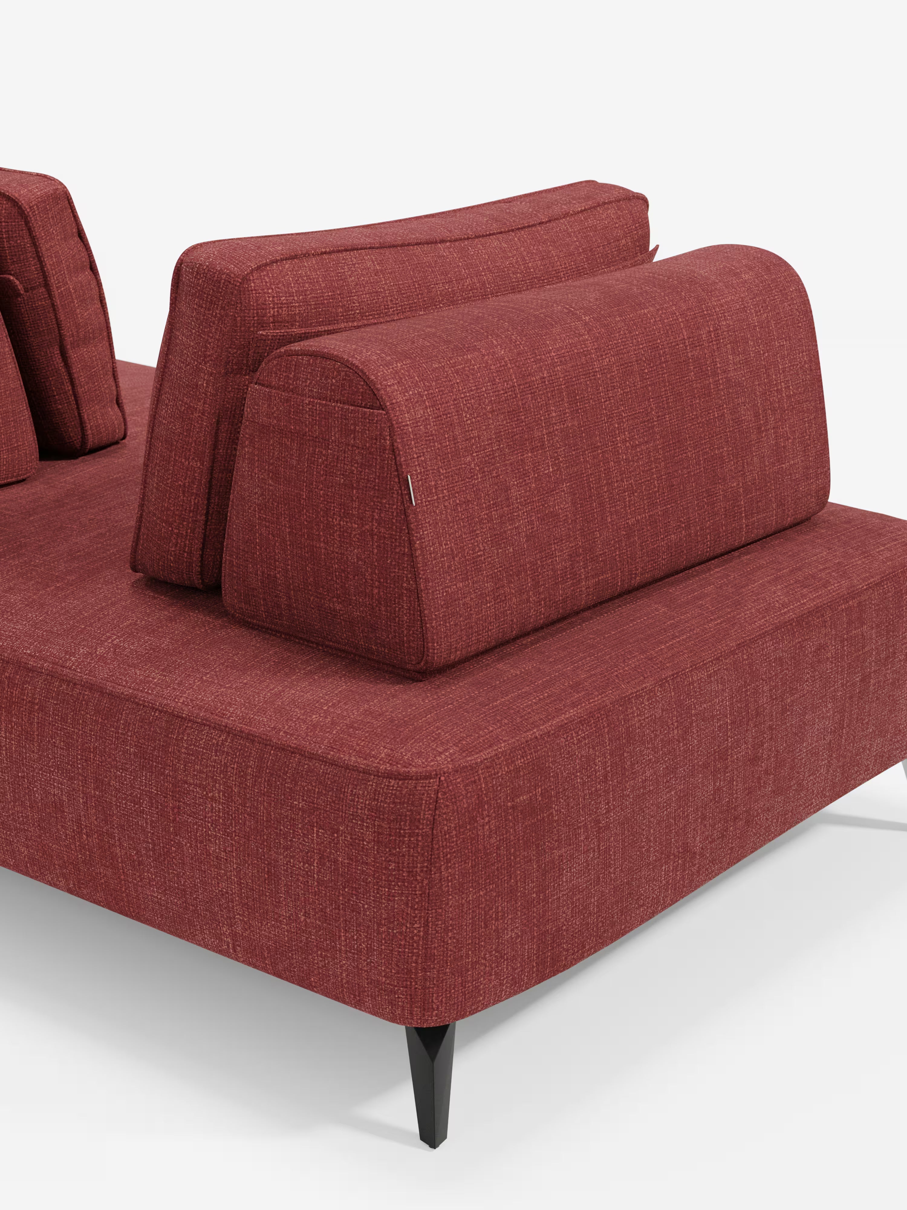Volta divano modulare con schienali mobili e funzione letto in elegante ciniglia impermeabile