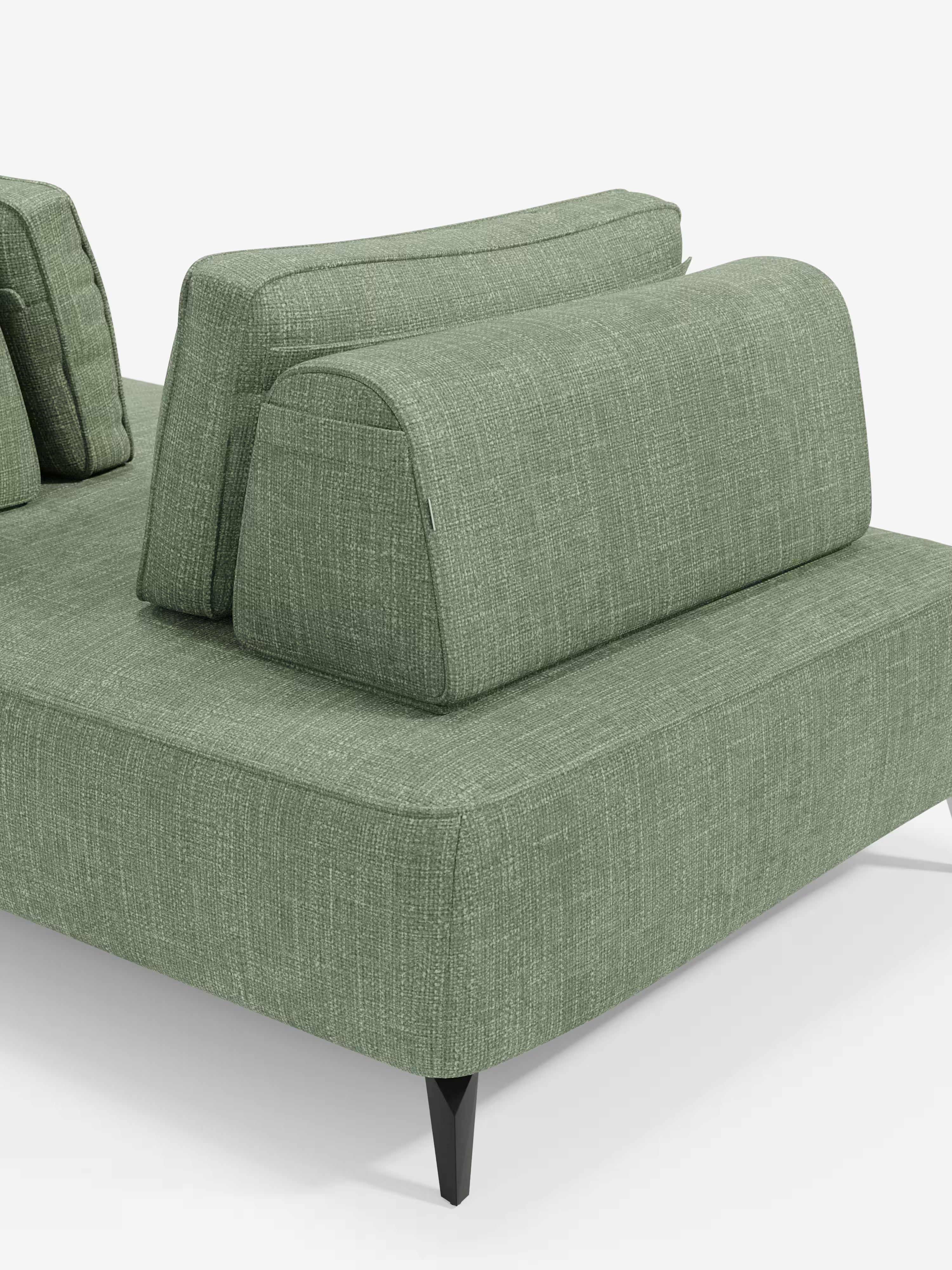 Volta divano modulare con schienali mobili e funzione letto in elegante ciniglia impermeabile