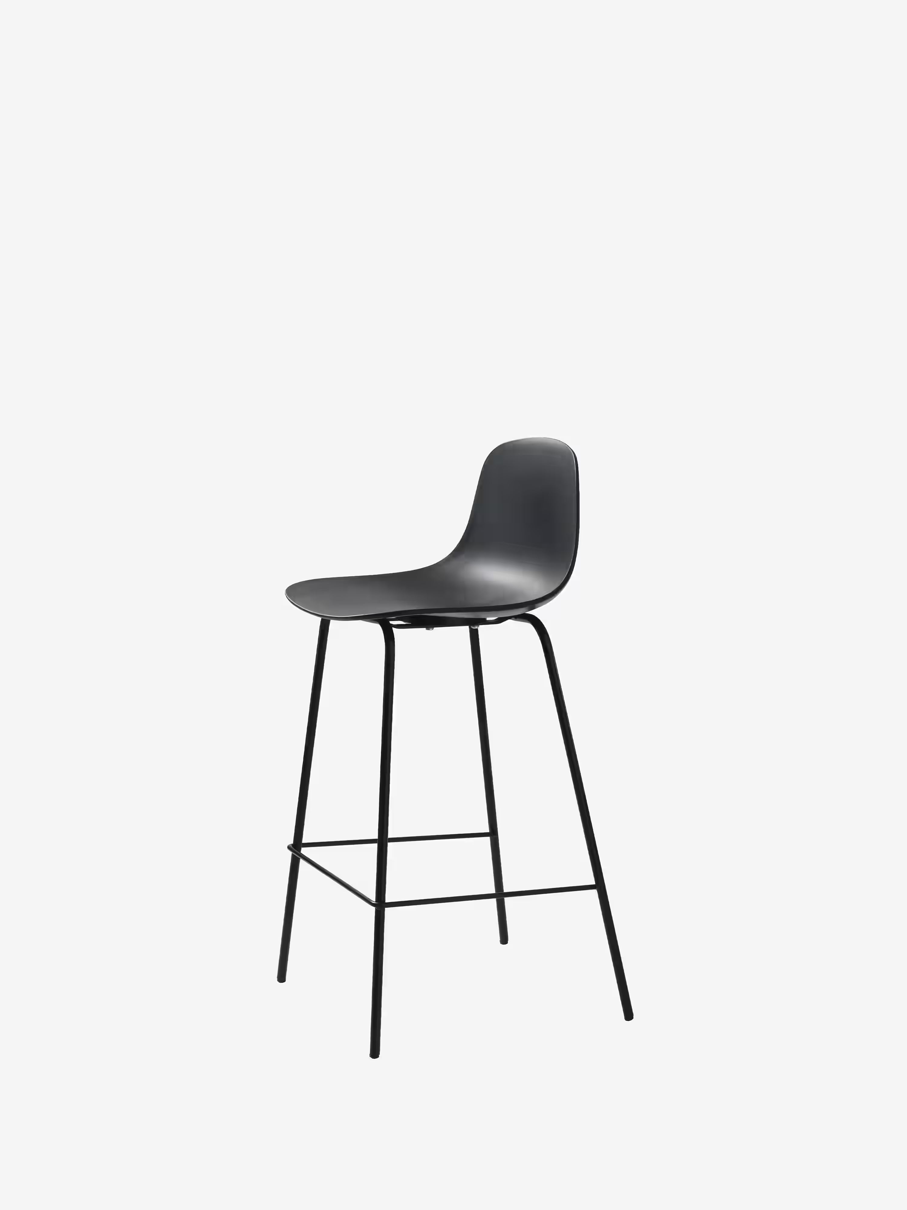 Whitby Tabouret en polypropylène avec pieds en métal coordonnés - design moderne