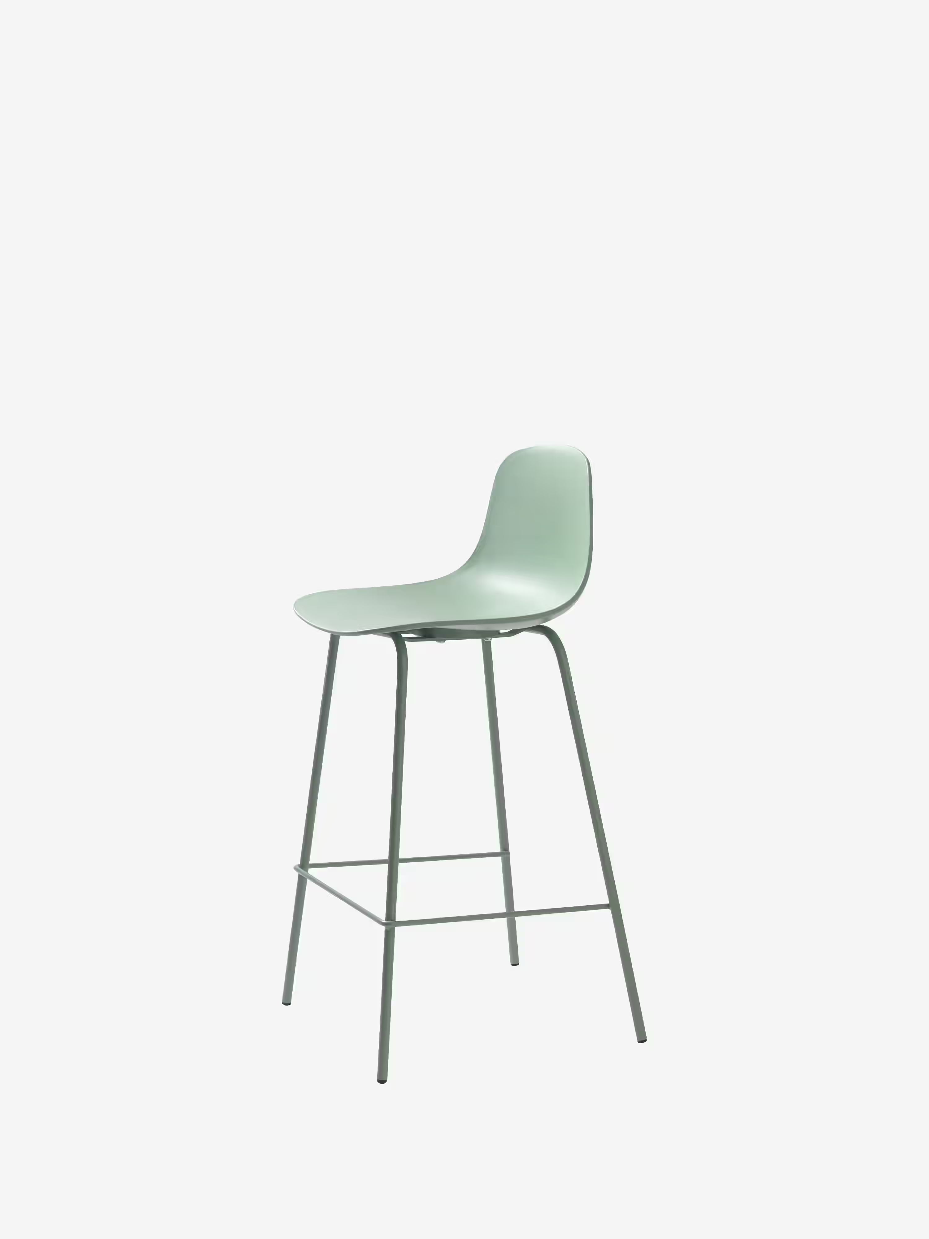 Whitby Tabouret en polypropylène avec pieds en métal coordonnés - design moderne