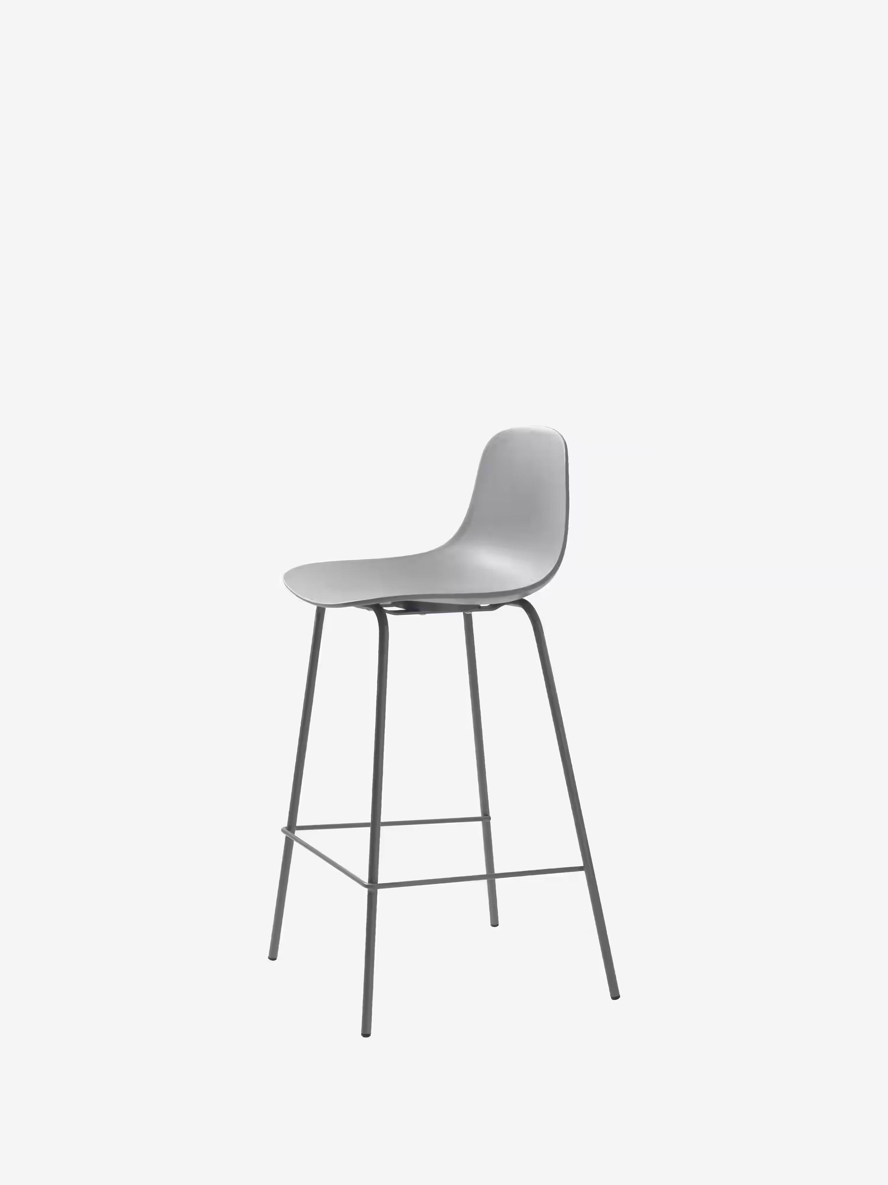 Whitby Tabouret en polypropylène avec pieds en métal coordonnés - design moderne