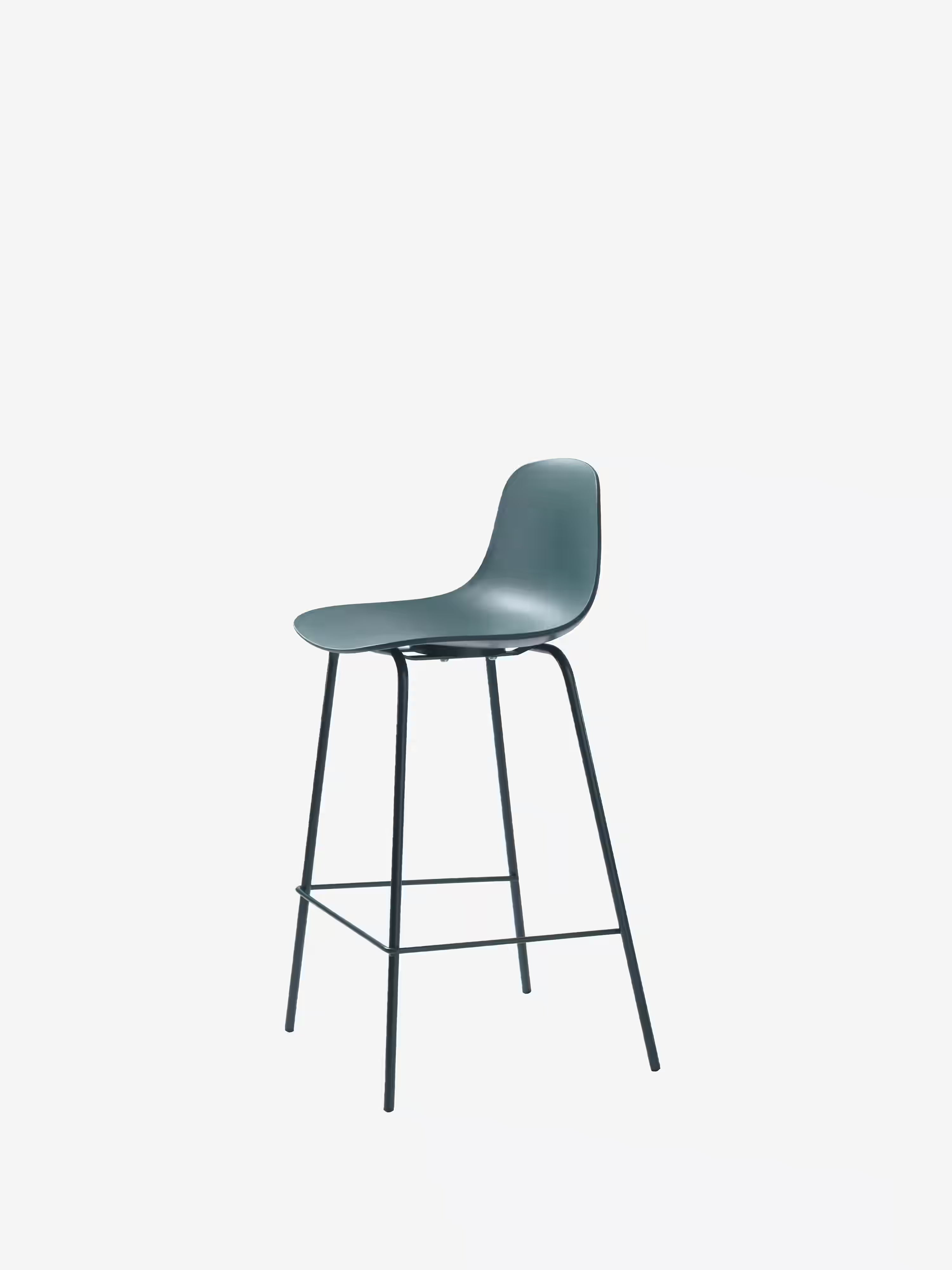 Whitby Tabouret en polypropylène avec pieds en métal coordonnés - design moderne