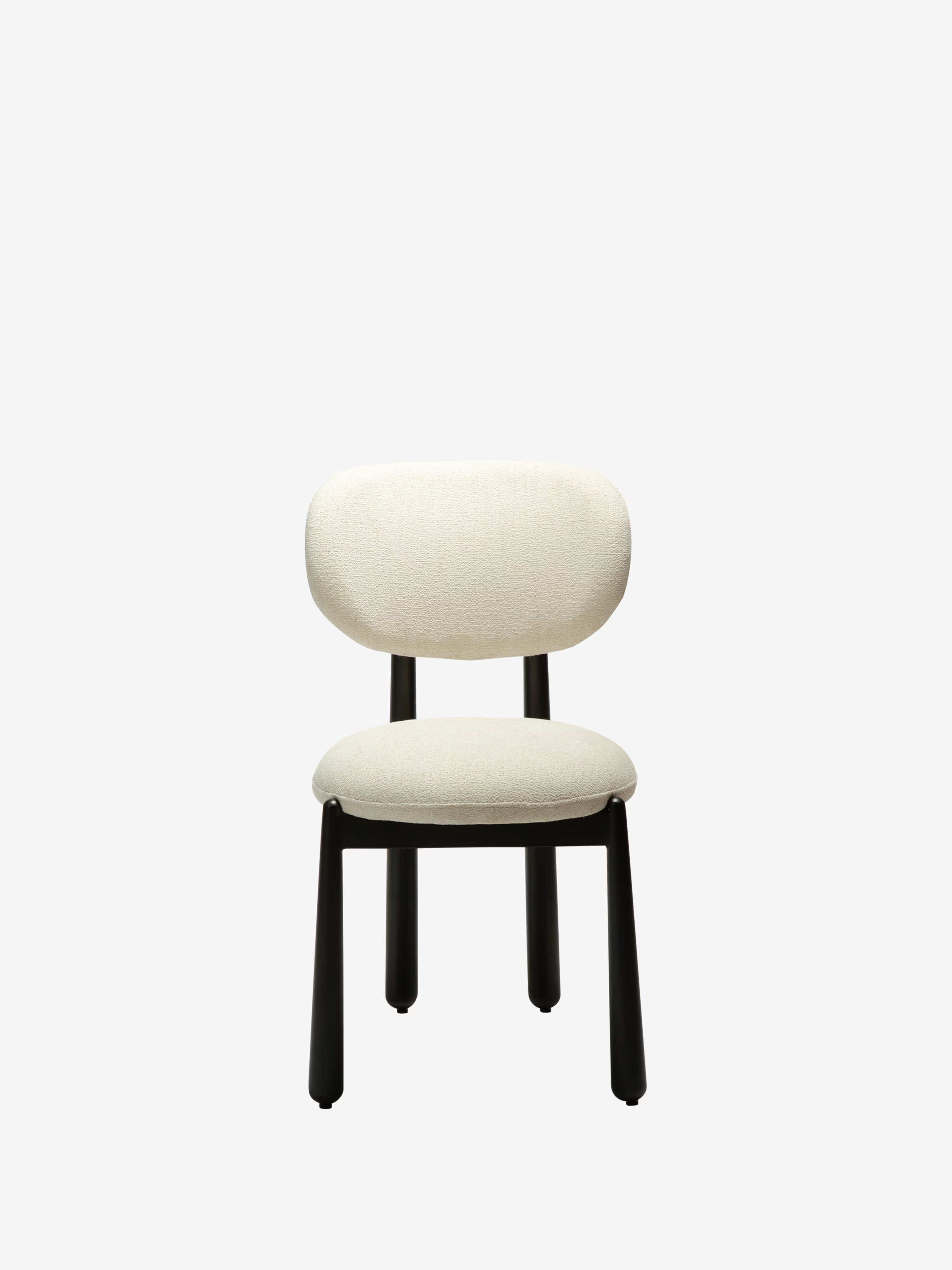 Woke chaise moderne en bouclé - pieds en métal au design scandinave