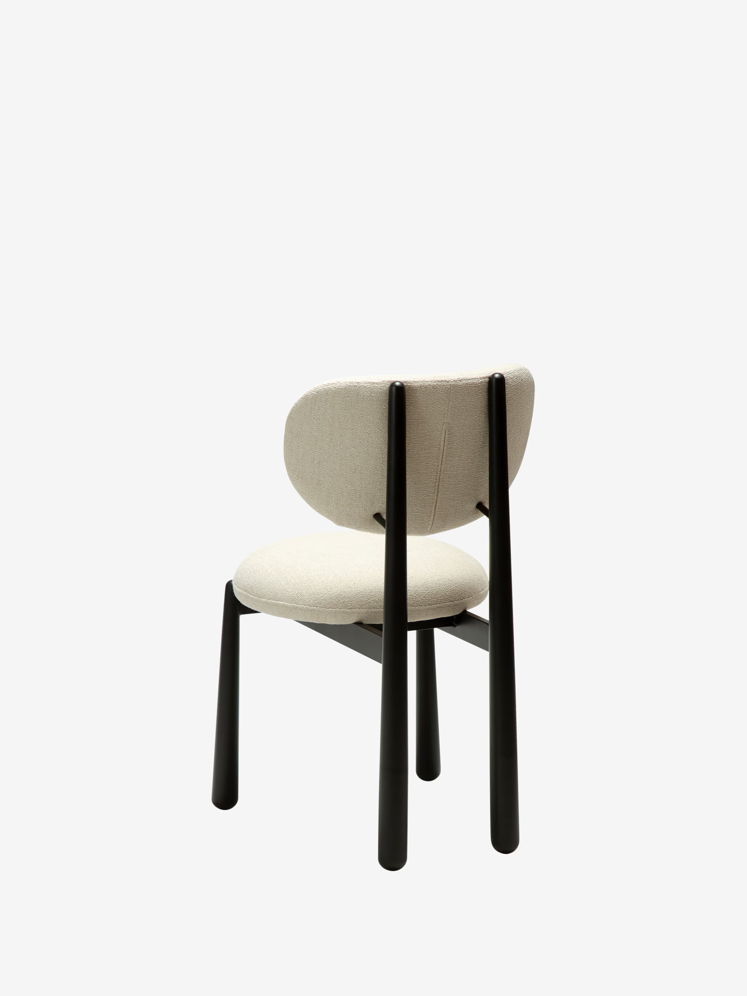 Woke chaise moderne en bouclé - pieds en métal au design scandinave