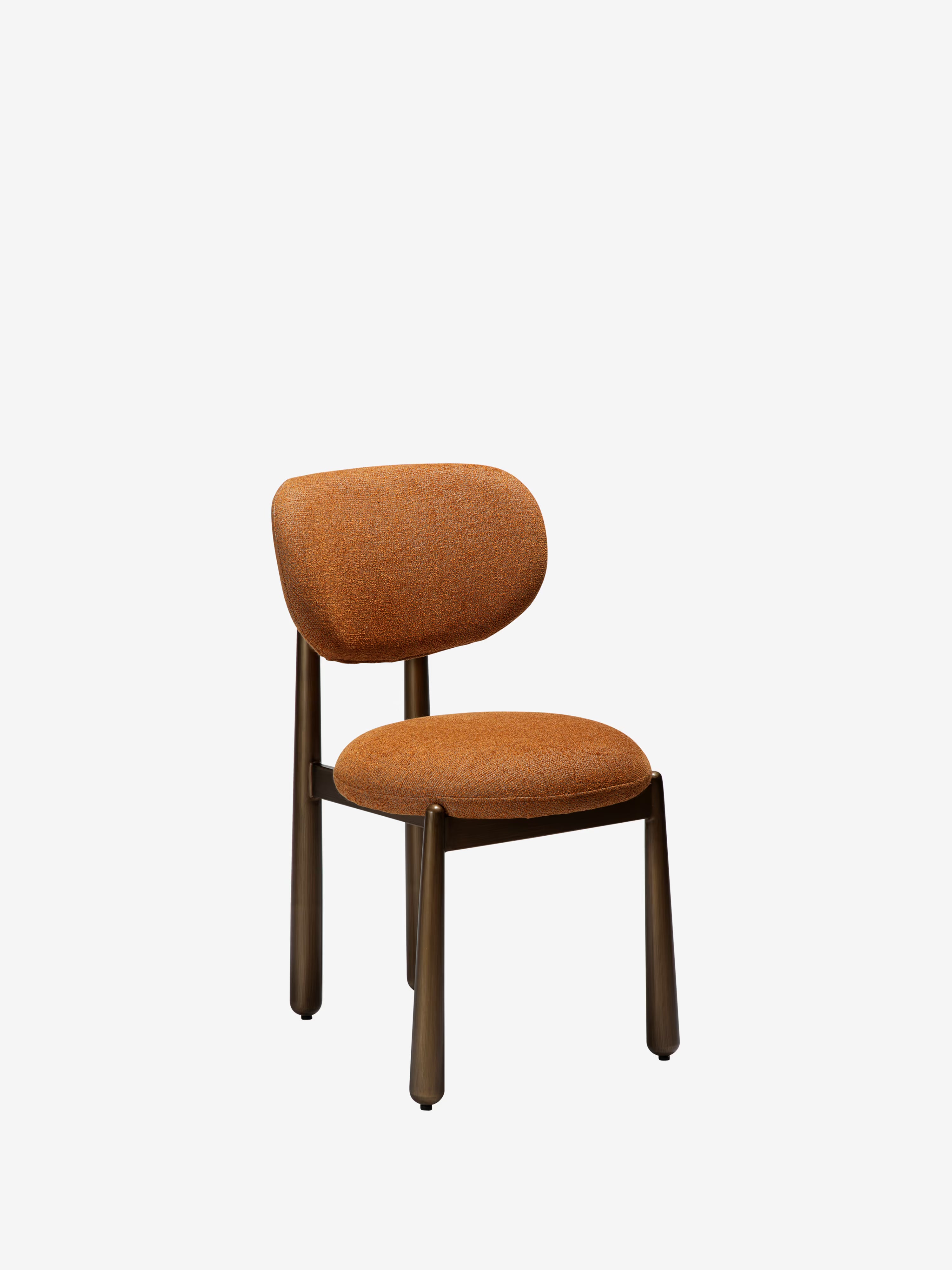 Woke chaise moderne en bouclé - pieds en métal au design scandinave