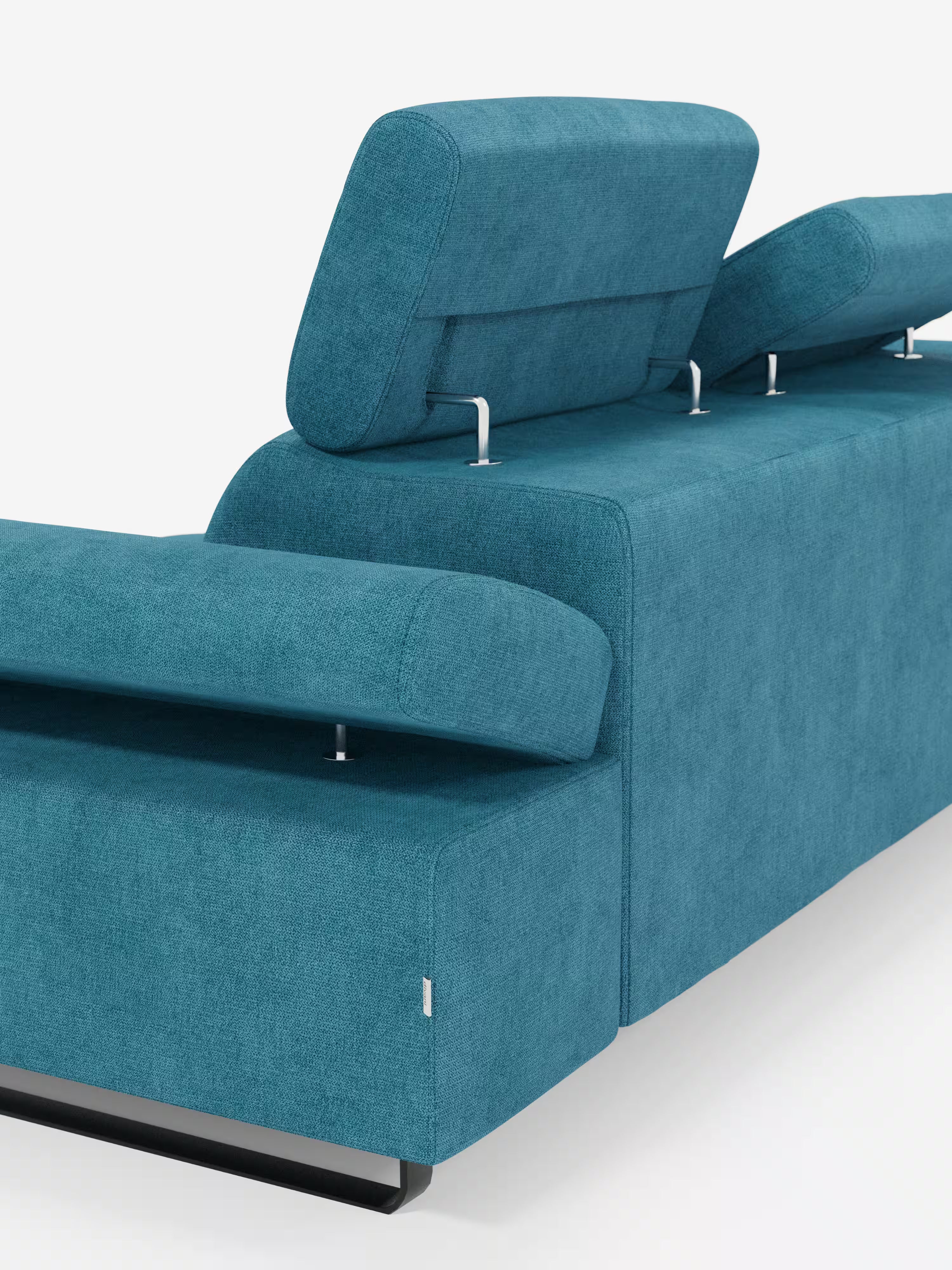 Zayana sofa with pull-out element 2 and 3 seats, reclining armrests and headrests in waterproof fabric