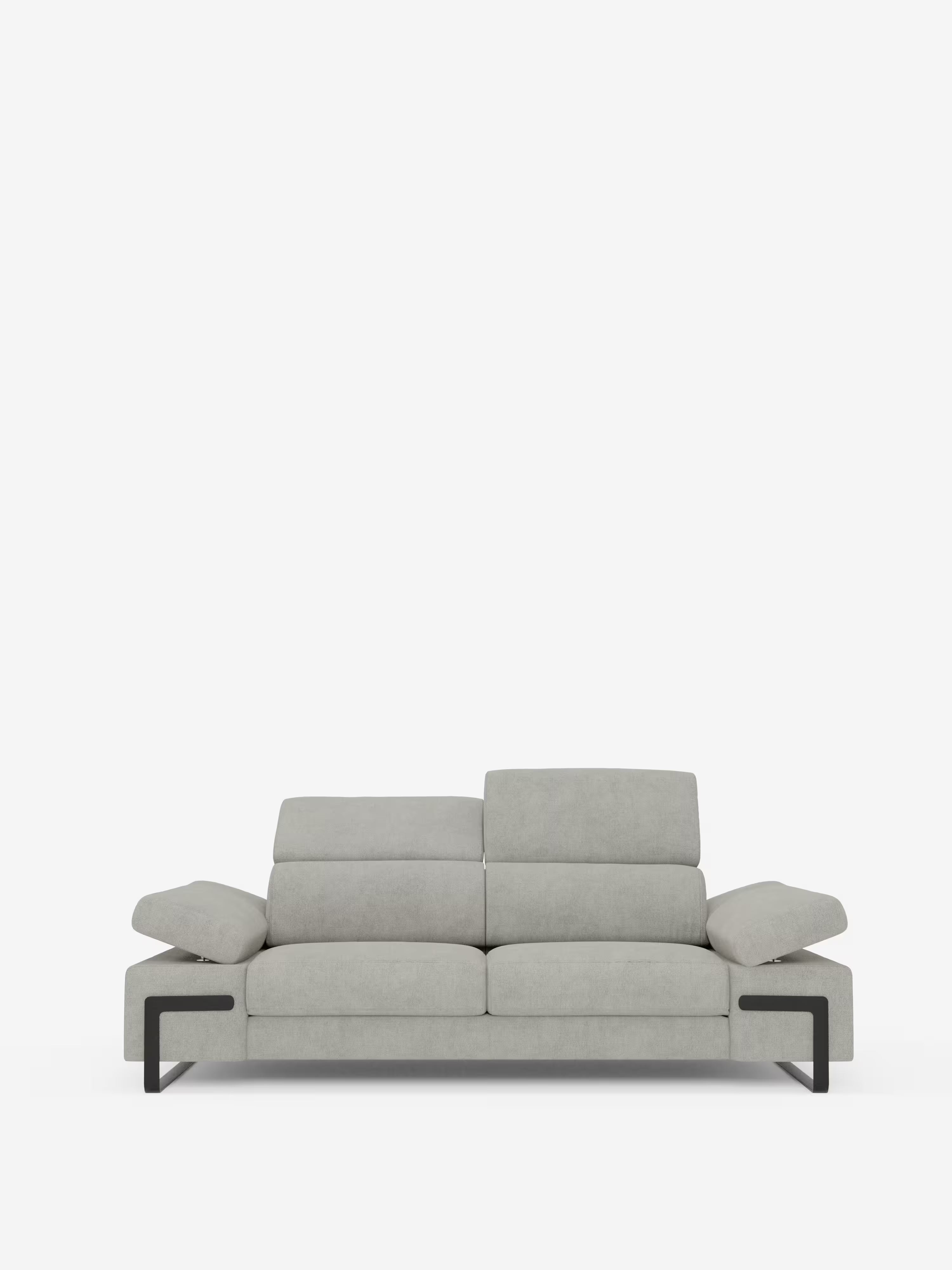 Zayana sofa with pull-out element 2 and 3 seats, reclining armrests and headrests in waterproof fabric