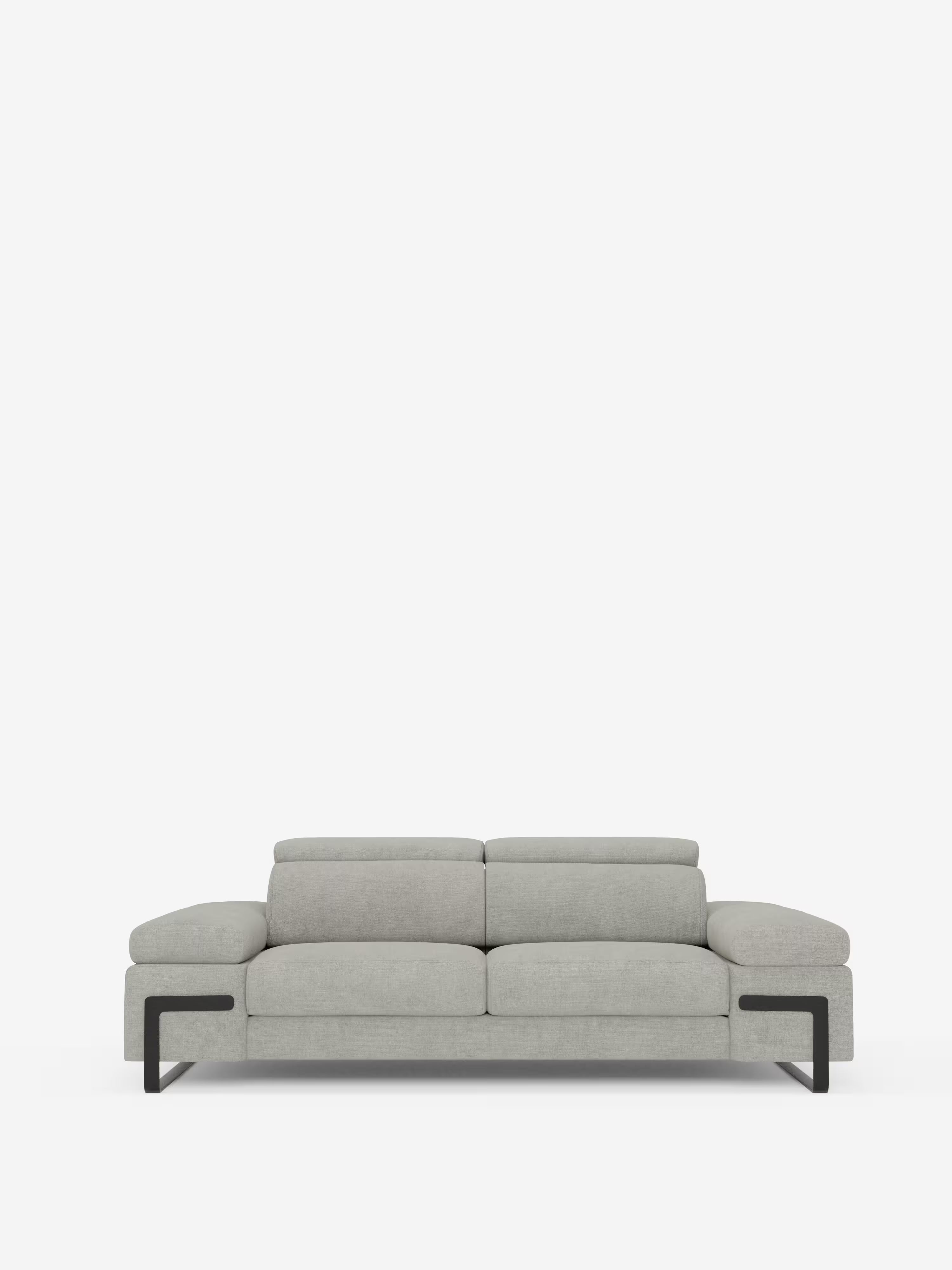 Zayana sofa with pull-out element 2 and 3 seats, reclining armrests and headrests in waterproof fabric