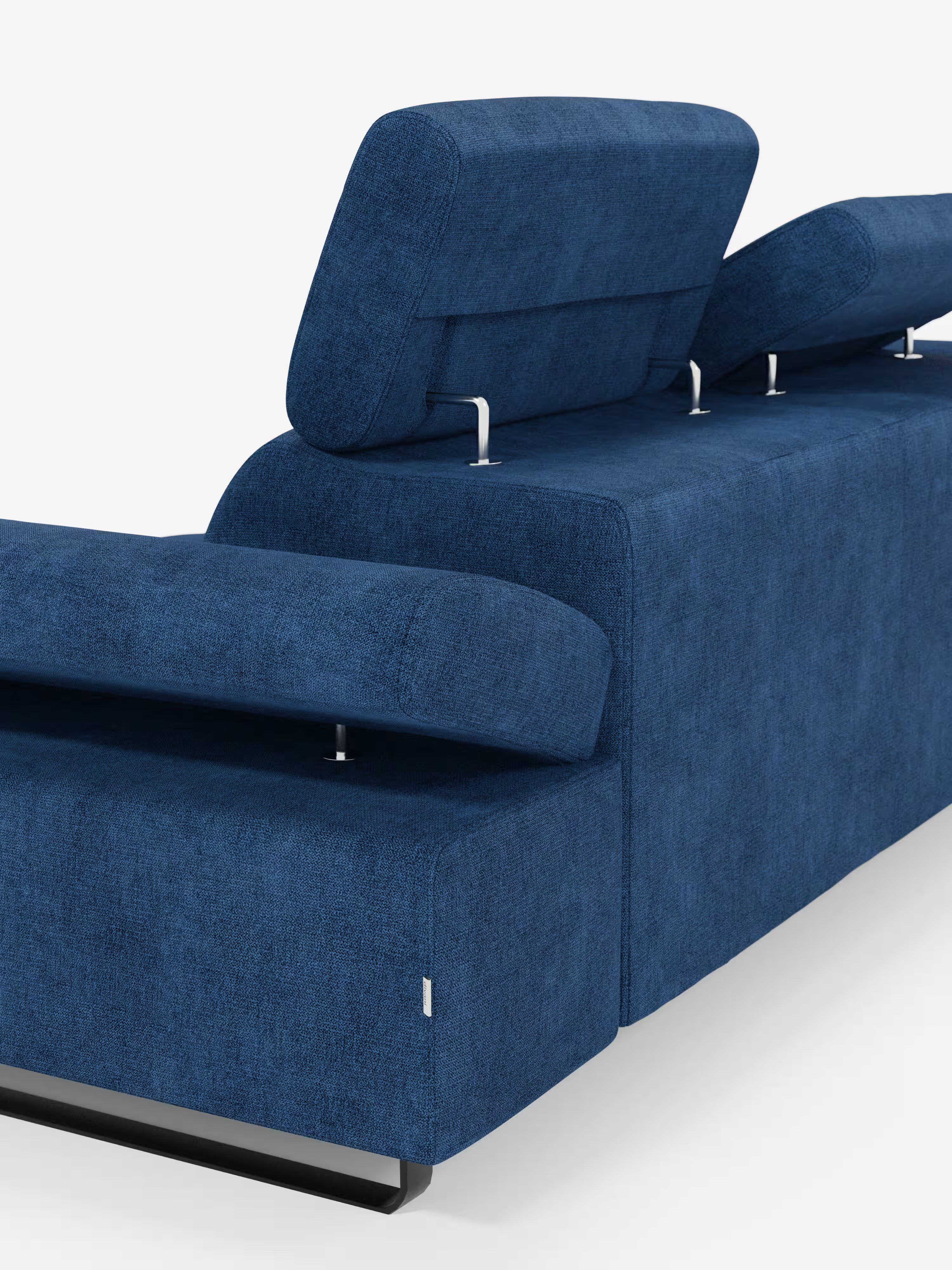 Zayana sofa with pull-out element 2 and 3 seats, reclining armrests and headrests in waterproof fabric